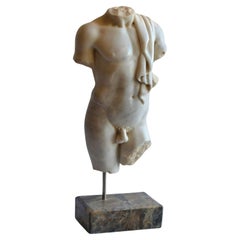 Vintage Magnificent Italian Sculpture in Carrara Marble " Torso " Early 20th Century
