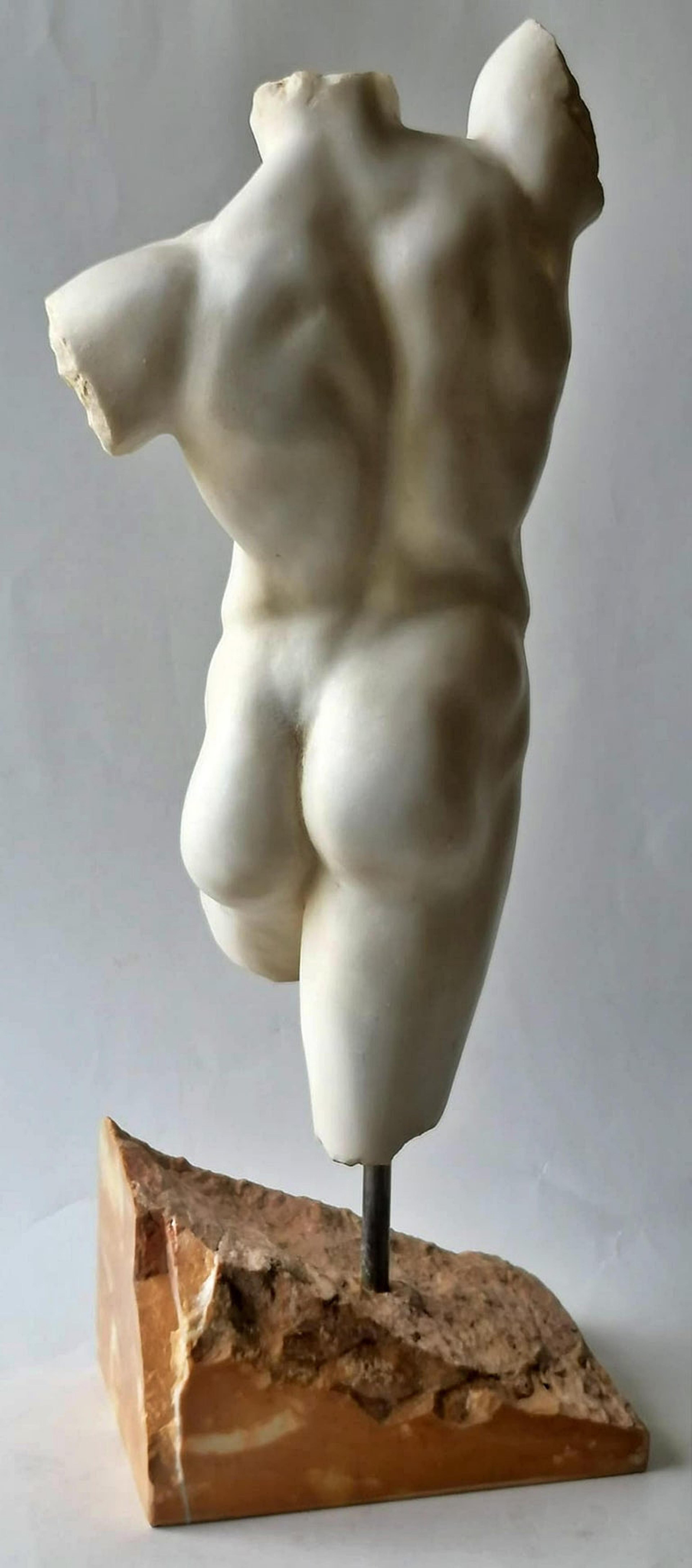 Hand-Crafted Magnificent Italian Torso Carrara Marble, Early 20th Century For Sale