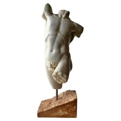 Antique Magnificent Italian Torso Carrara Marble, Early 20th Century