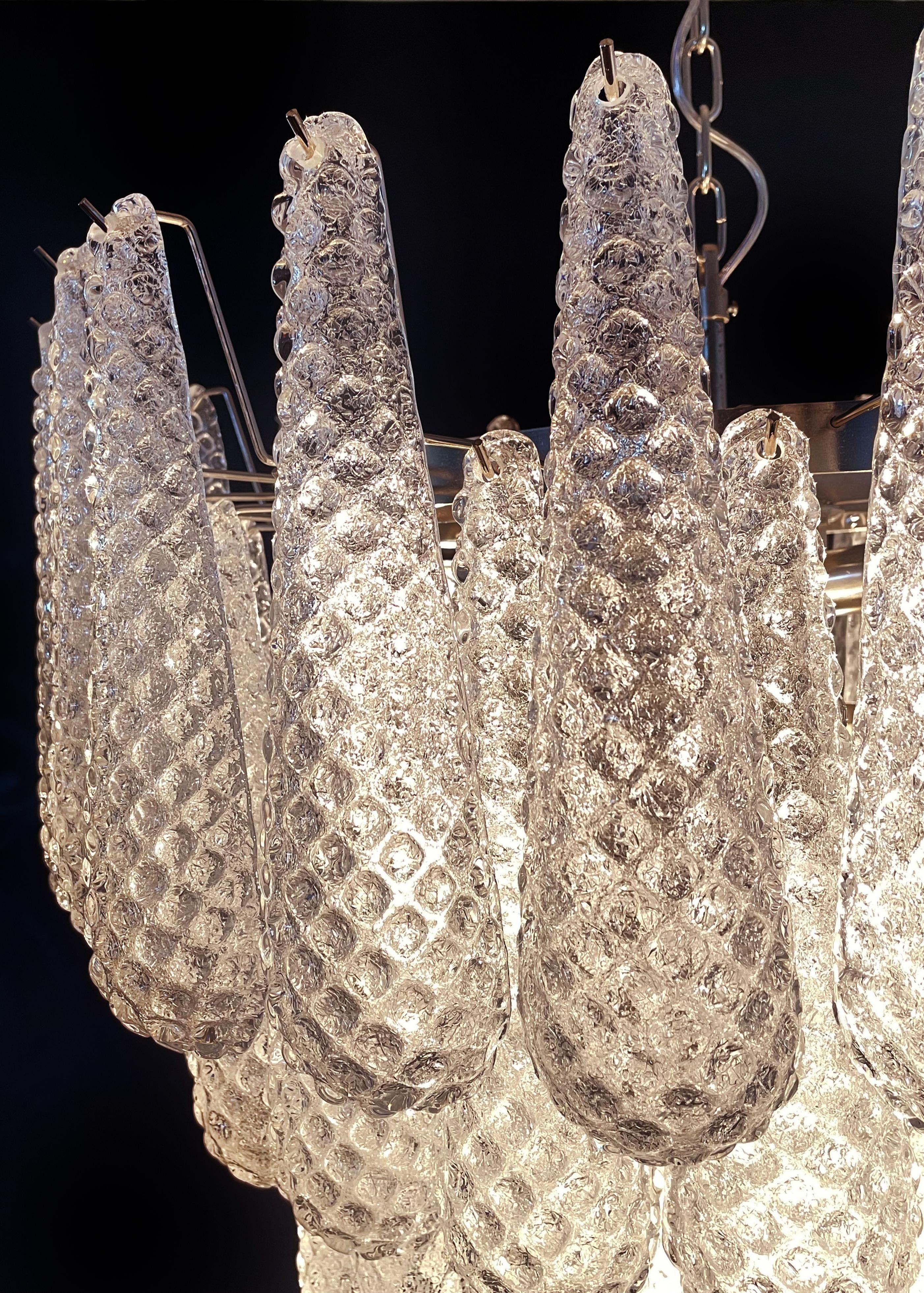 Art Glass Magnificent Italian vintage Murano glass chandelier - 75 glass petals drop For Sale