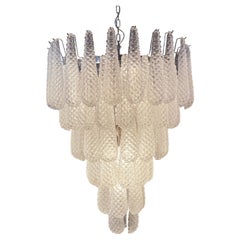 Magnificent Italian vintage Murano glass chandelier - 75 glass petals drop