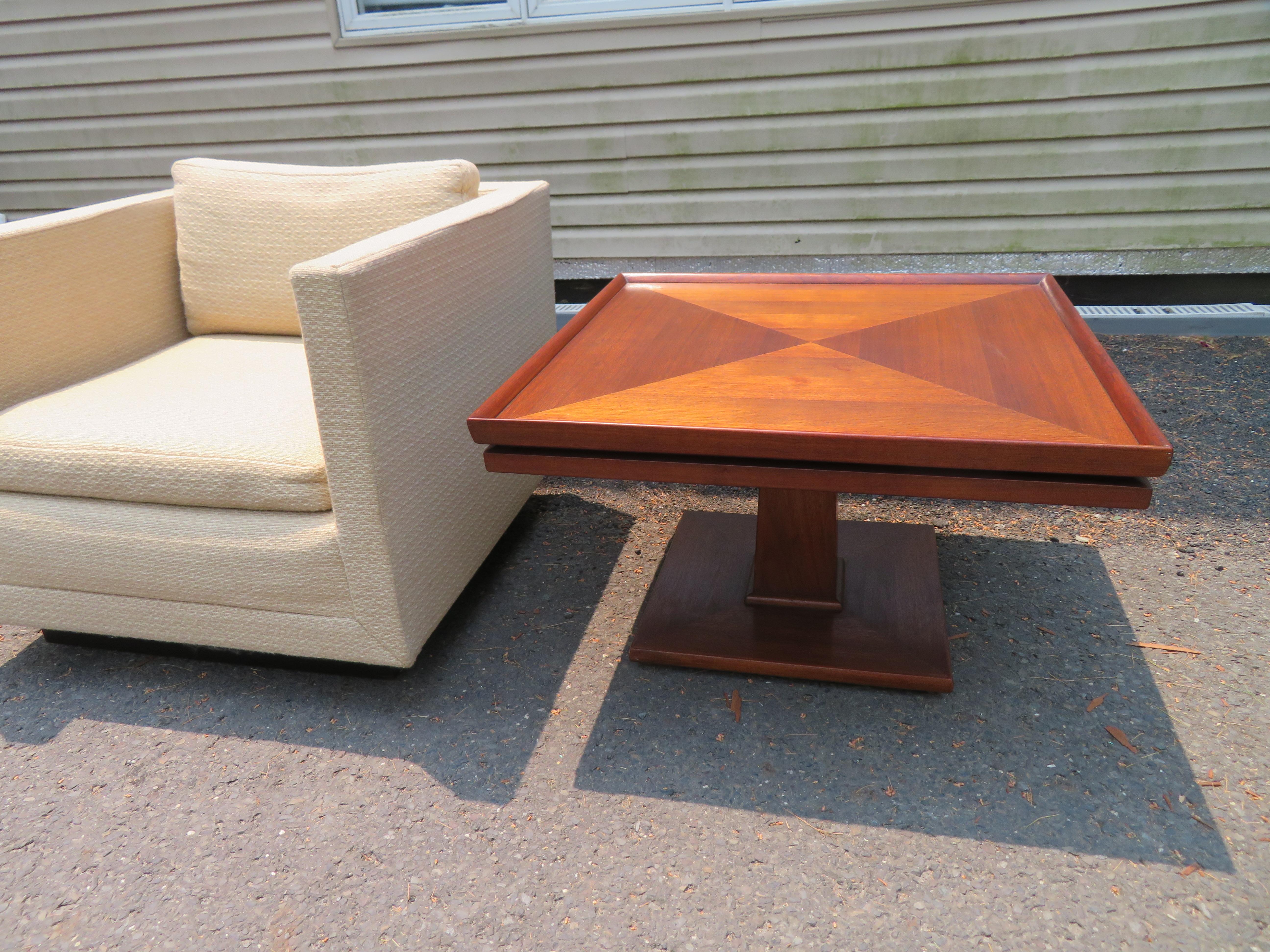 Magnificent John Widdicomb Square Coffee Side Table Mid-Century Modern For Sale 9