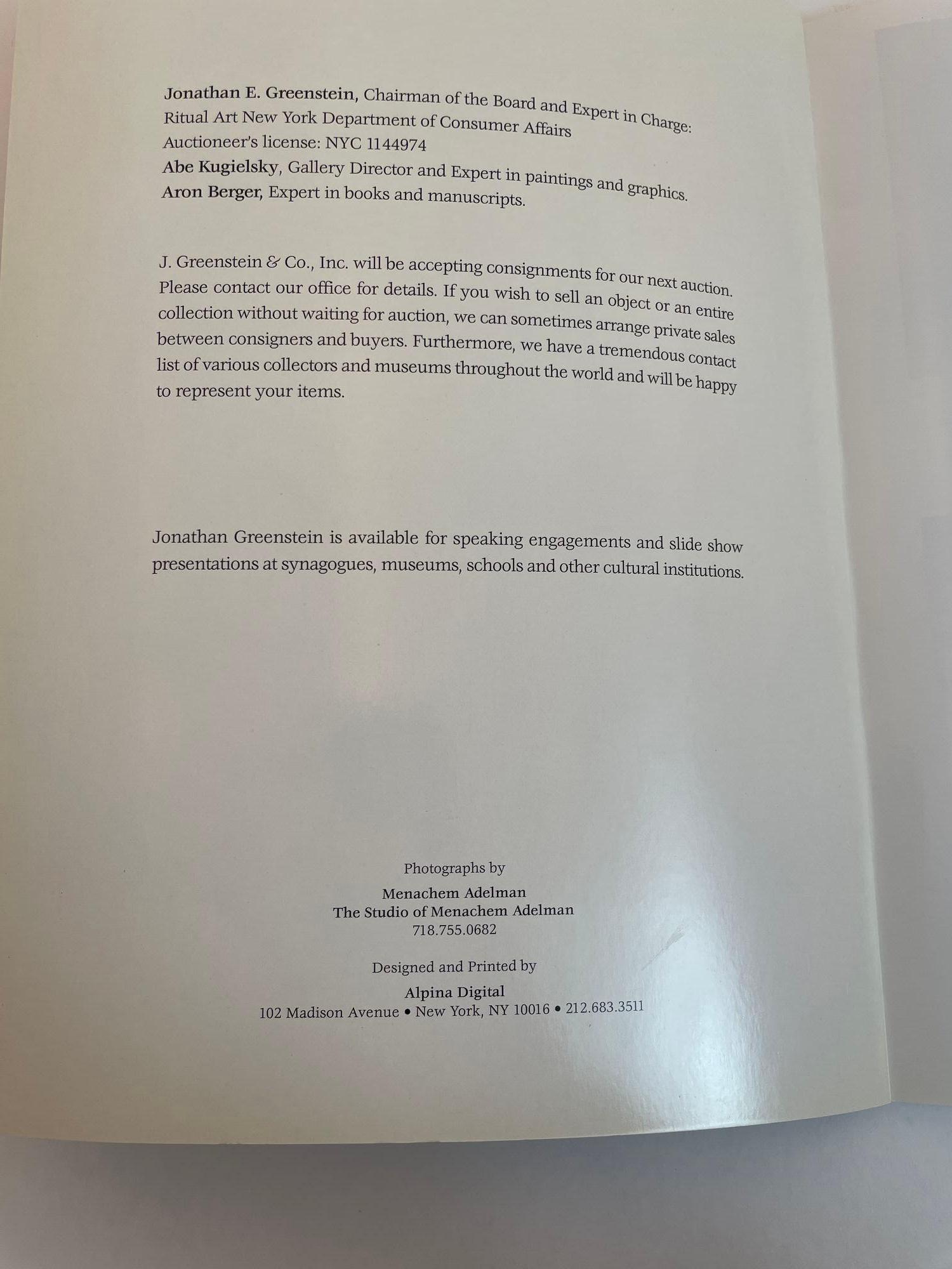 Américain Magnifique catalogue de vente aux enchères de judaïques, Cedarhurst Gallery mai 2016. en vente