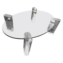 Magnificent Karl Springer Chunky Lucite Coffee Table, circa 1970s