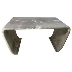 Magnificent Karl Springer Waterfall Console Table in Gray Goatskin Mid-century