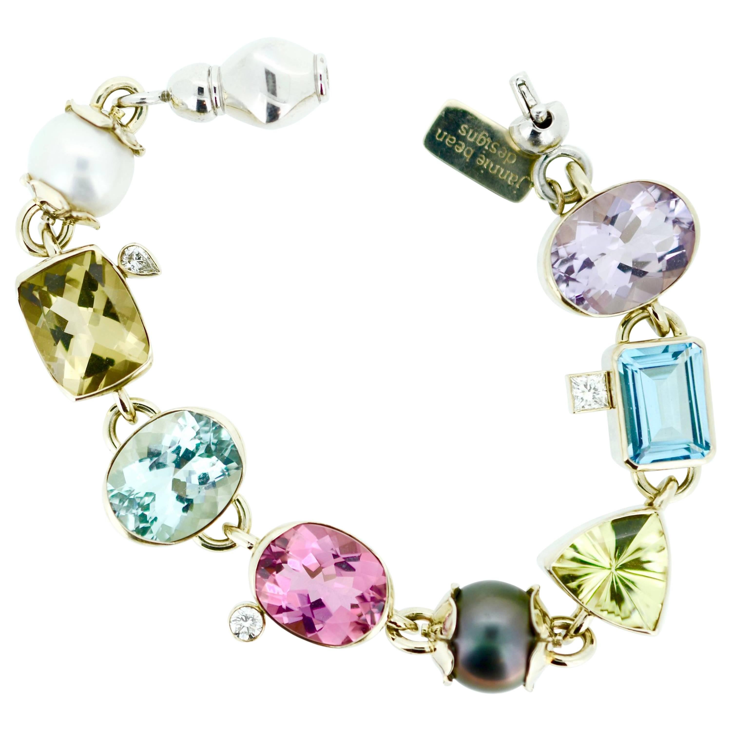Magnificent "Key West Coconut" Gemstone Bracelet For Sale