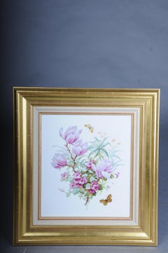 Magnificent KPM Berlin plaque, floral bouquet, 20th Century