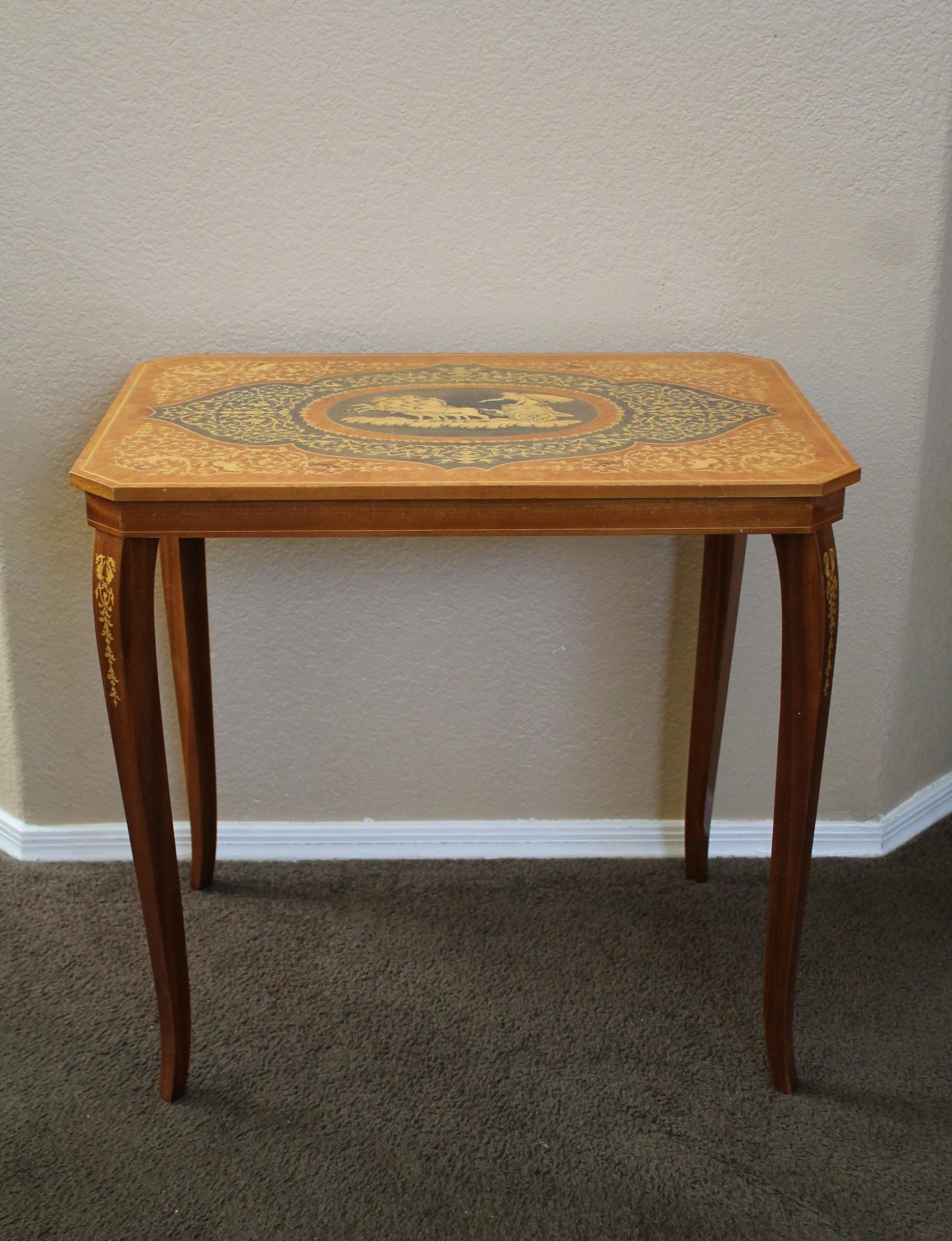 Magnificent Lacquered Hand Painted Formal Italian Table Helios Chariot For Sale 3