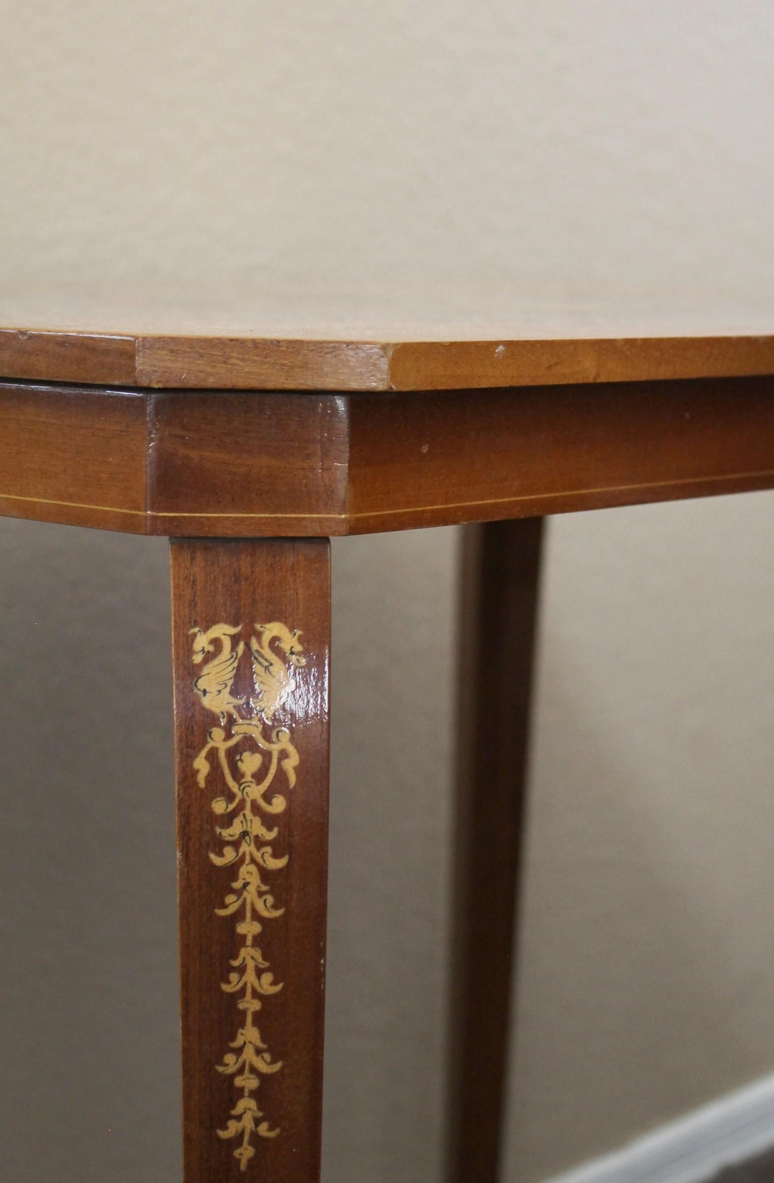 Magnificent Lacquered Hand Painted Formal Italian Table Helios Chariot For Sale 4