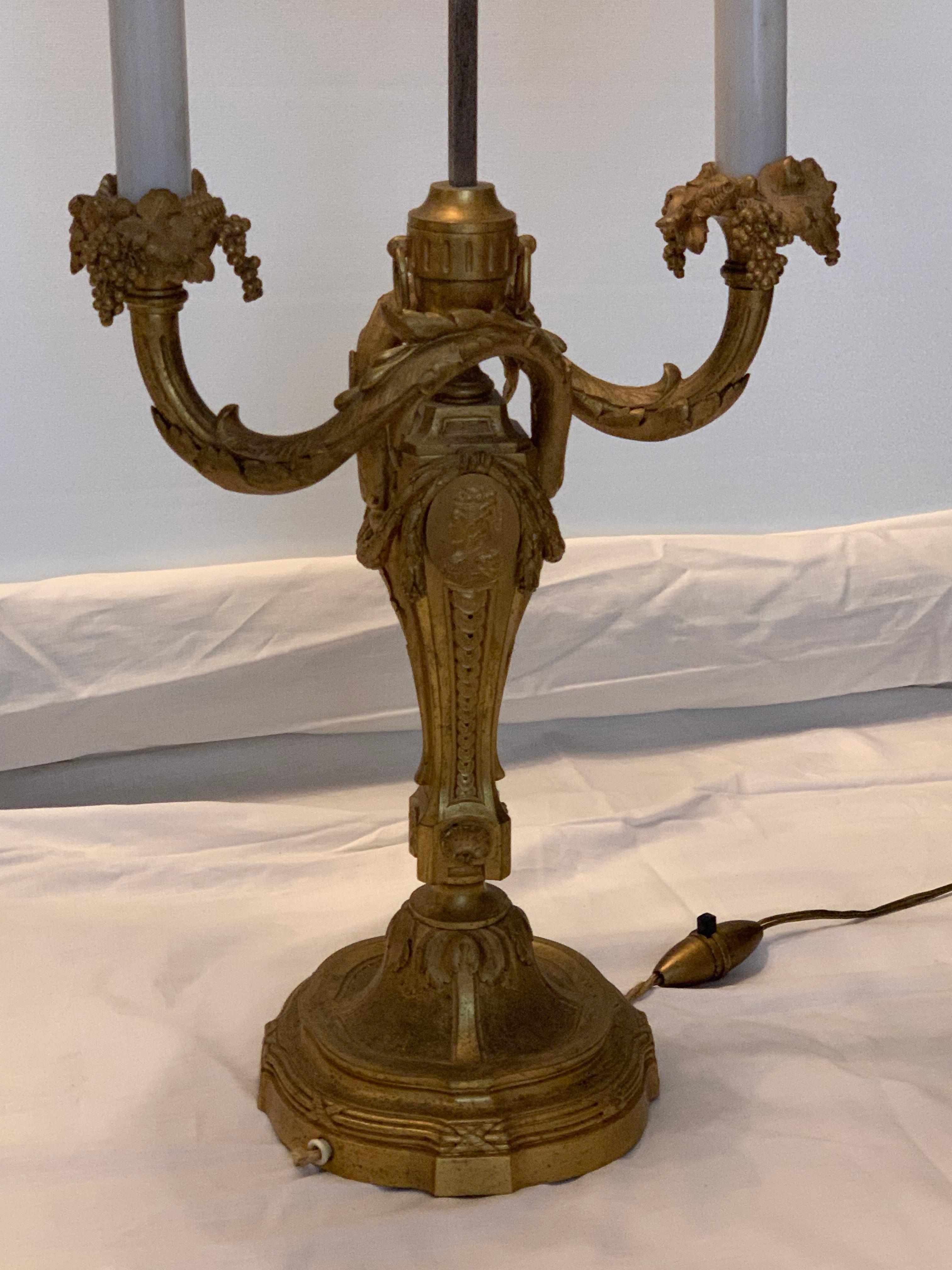 Late 19th Century Magnificent lamps in gilt bronze louis XVI  style For Sale