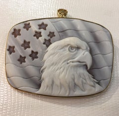 Large American Eagle Cameo Heirloom Pin Brooch Pendant Estate Fine Jewelry