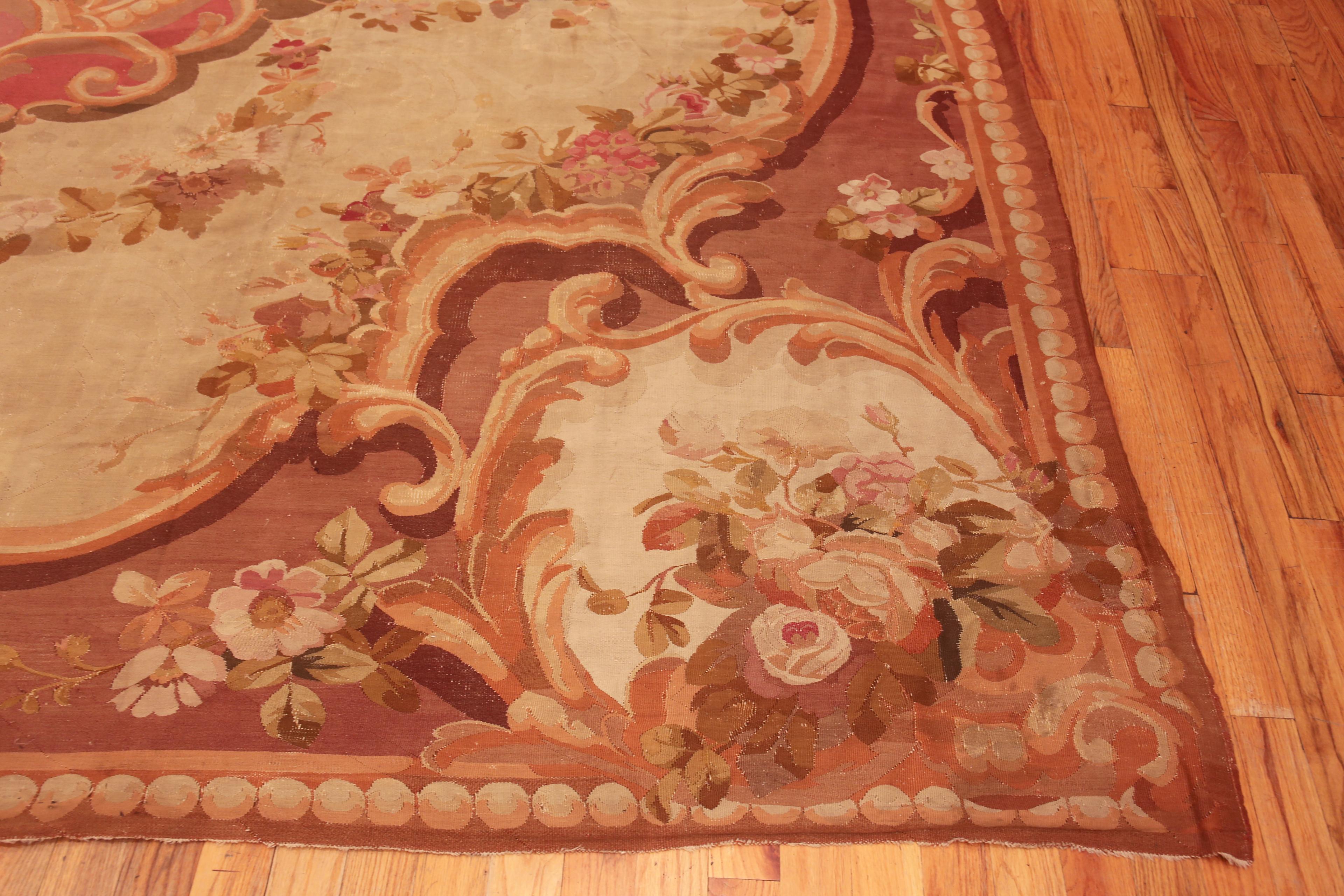 Magnificent Large Antique 19th Century French Aubusson Rug 12'10