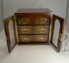 Magnificent Large Antique English Walnut Cigar Cabinet/Box/Humidor, circa 1890