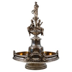 Magnífico centro de mesa grande de plata Art Nouveau, de J.C. Klinkosch Viena, 1884