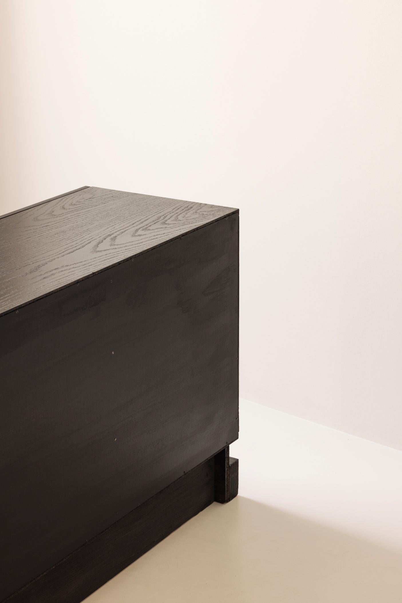 Magnificent large brutalist 'Maison Aurora' sideboard in oak from Belgium, 1970s 12