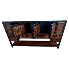 Magnificent Large Carved Antique Chinese Cabinet Console from Fujian Province