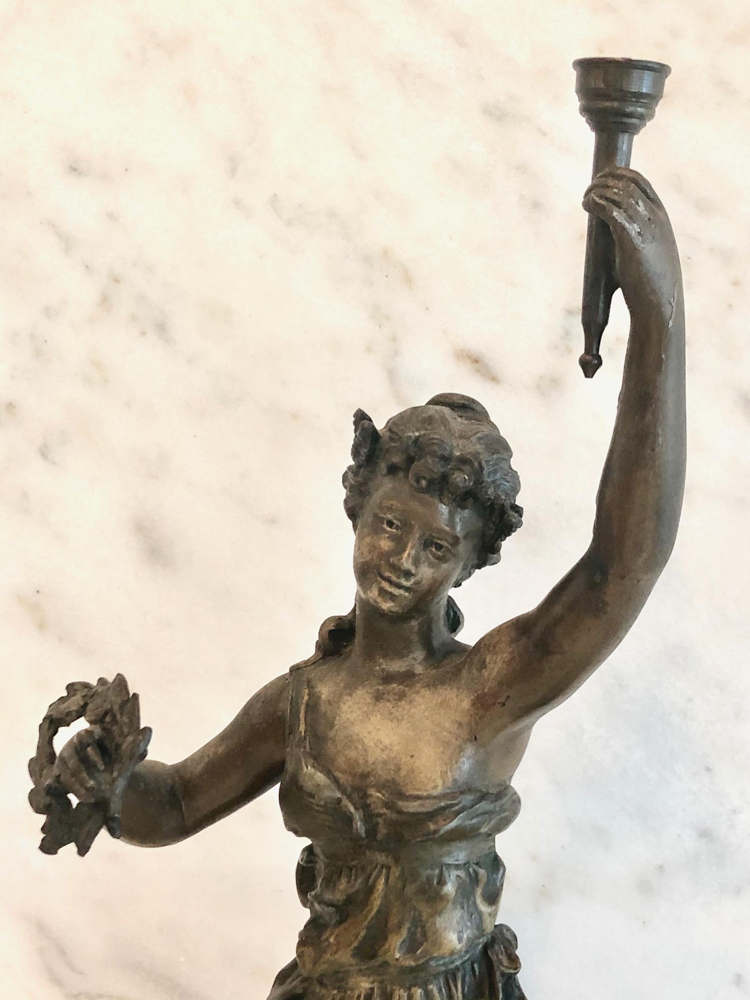 Magnificent Large French 19th Century Bronze Sculpture In Good Condition For Sale In Hopewell, NJ