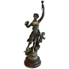 Magnifique grande sculpture française du 19ème siècle en bronze