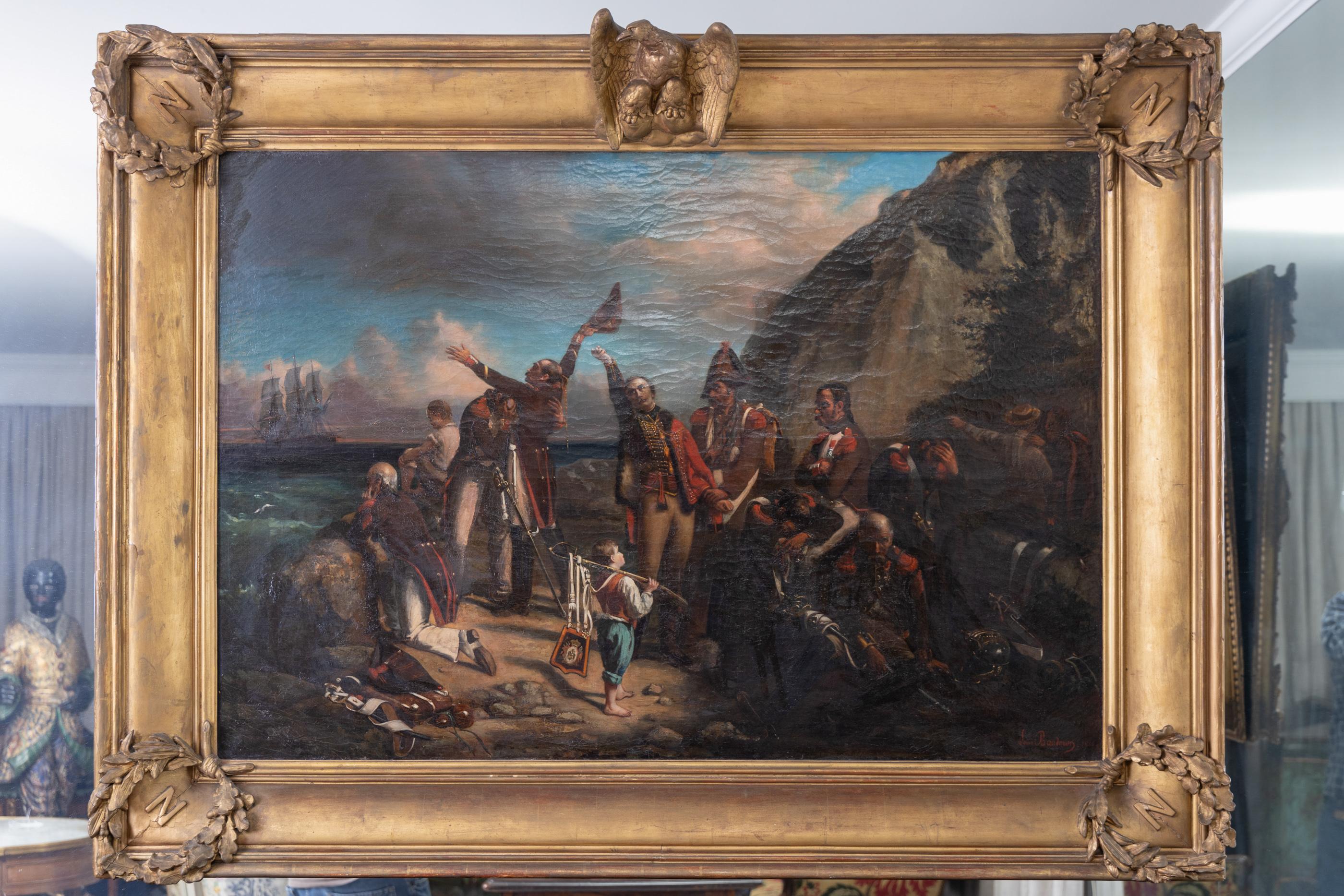 Magnificent Large French 19th Century Painting of Napoleon Exiled to Elba 2