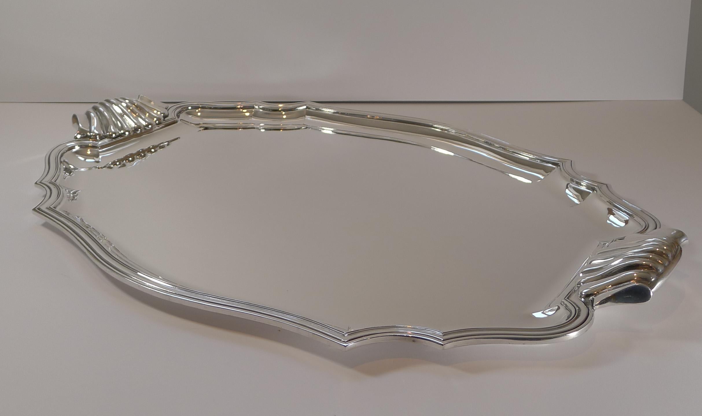 Magnificent Large French Silver Plated Drinks Tray, c.1900 2