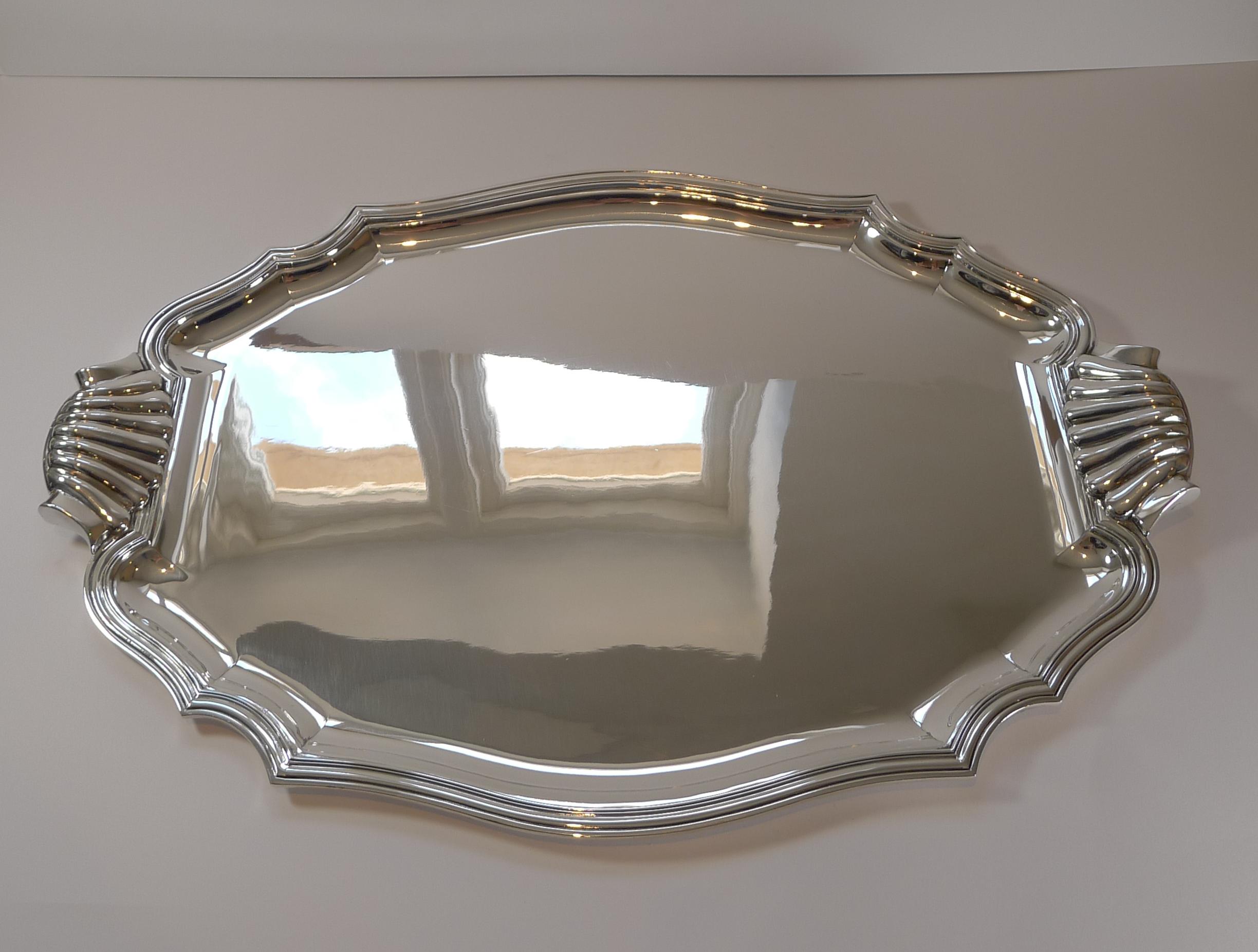 Magnificent Large French Silver Plated Drinks Tray, c.1900 4