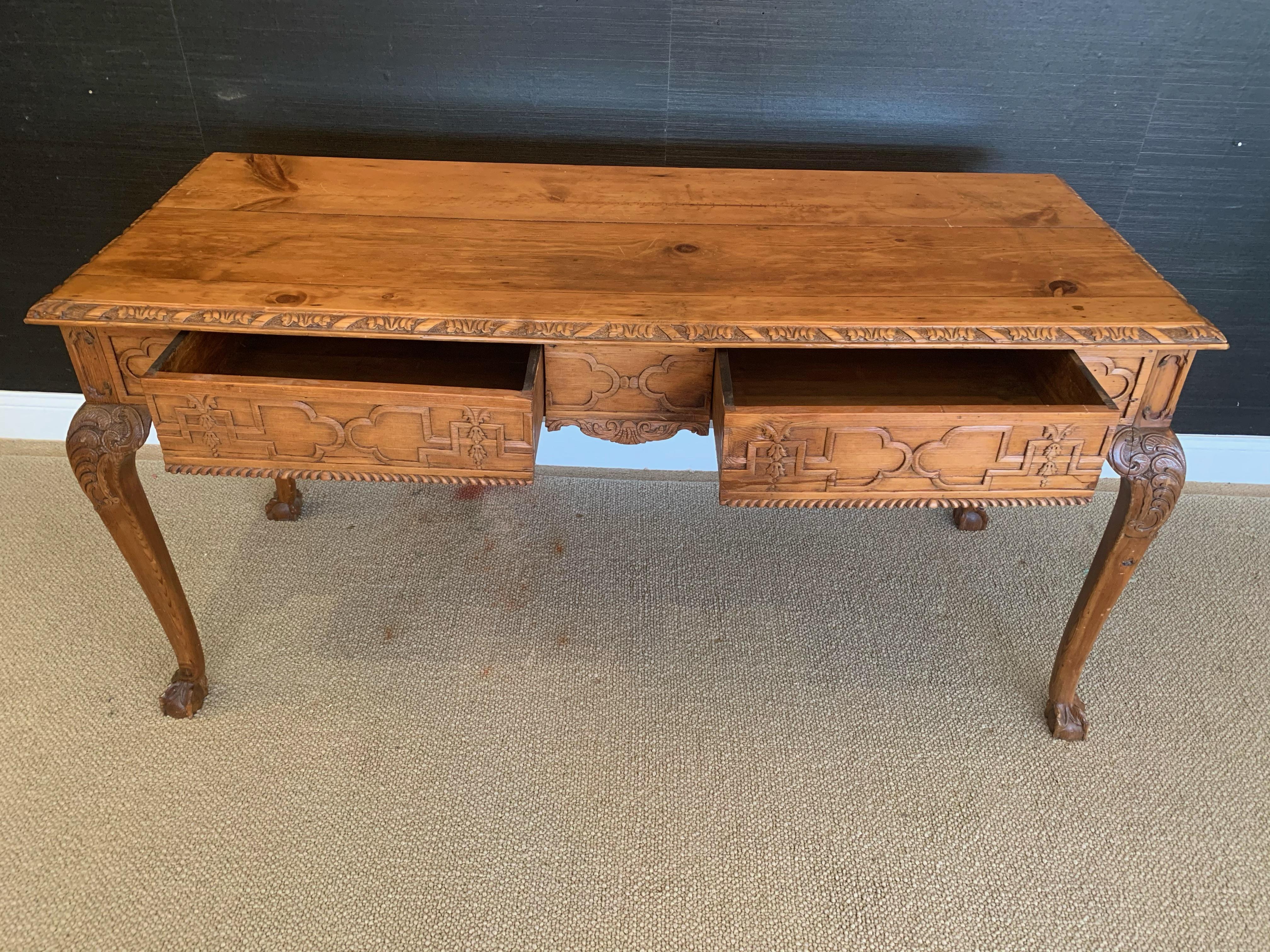 19th Century Magnificent Large Georgian Carved Wood Irish Serving Table Console