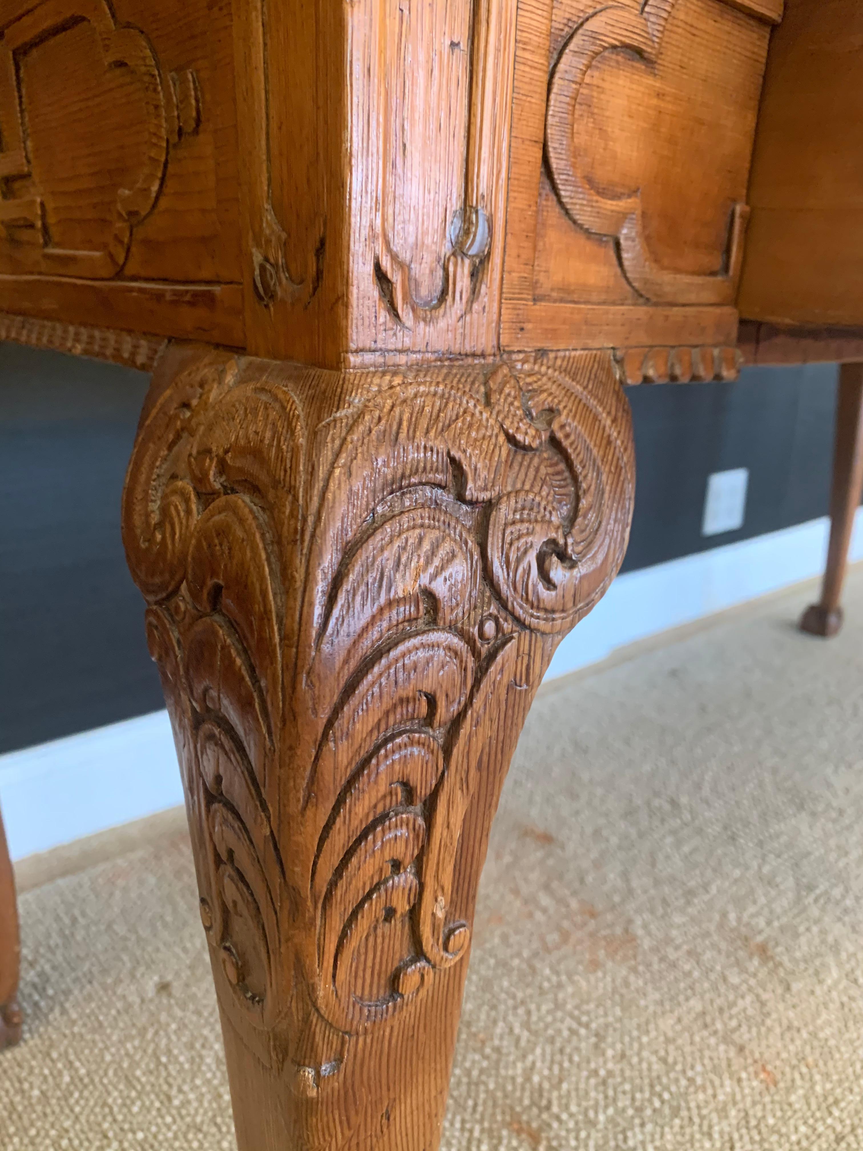 Magnificent Large Georgian Carved Wood Irish Serving Table Console 1