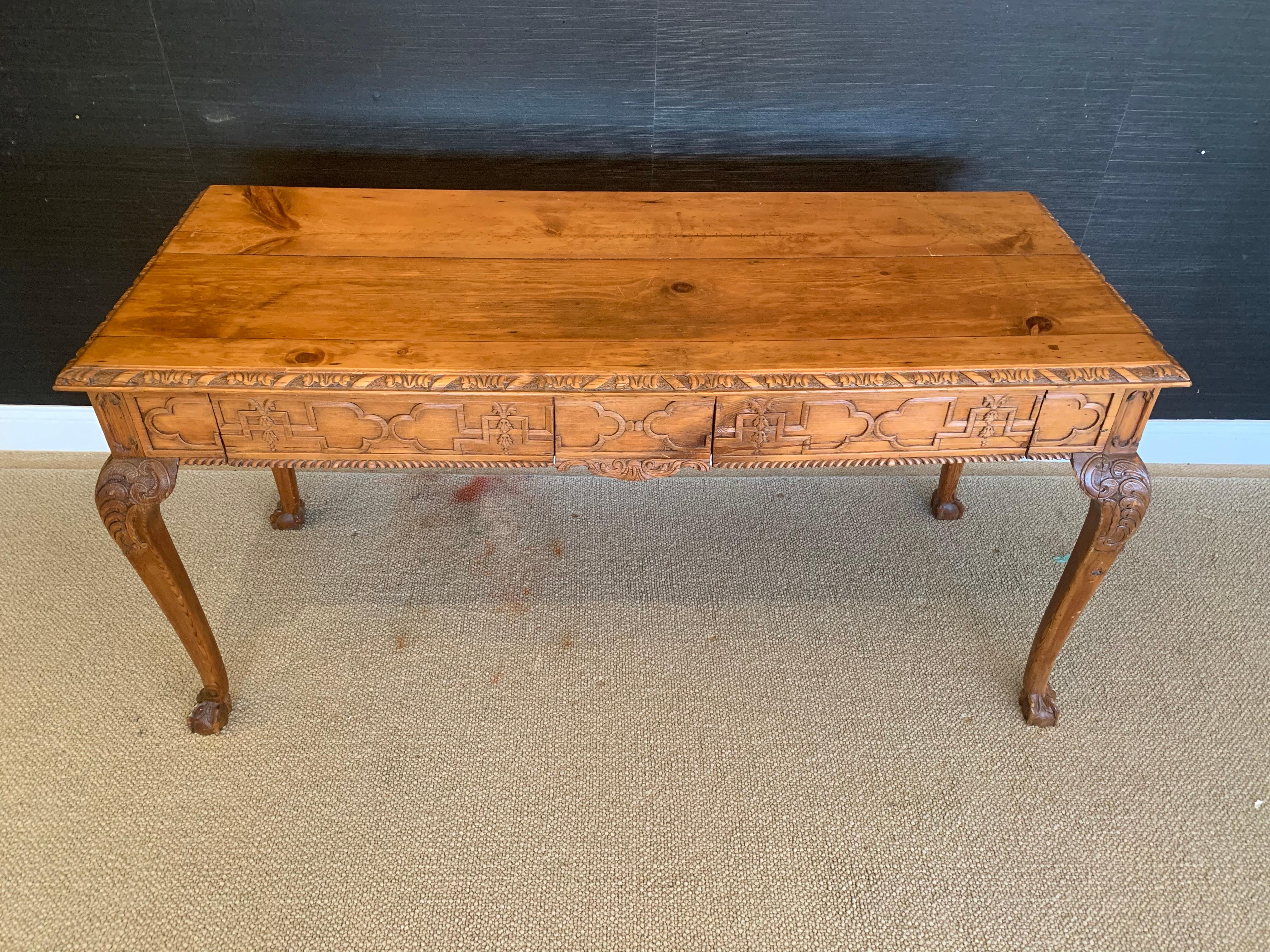 Magnificent Large Georgian Carved Wood Irish Serving Table Console 4