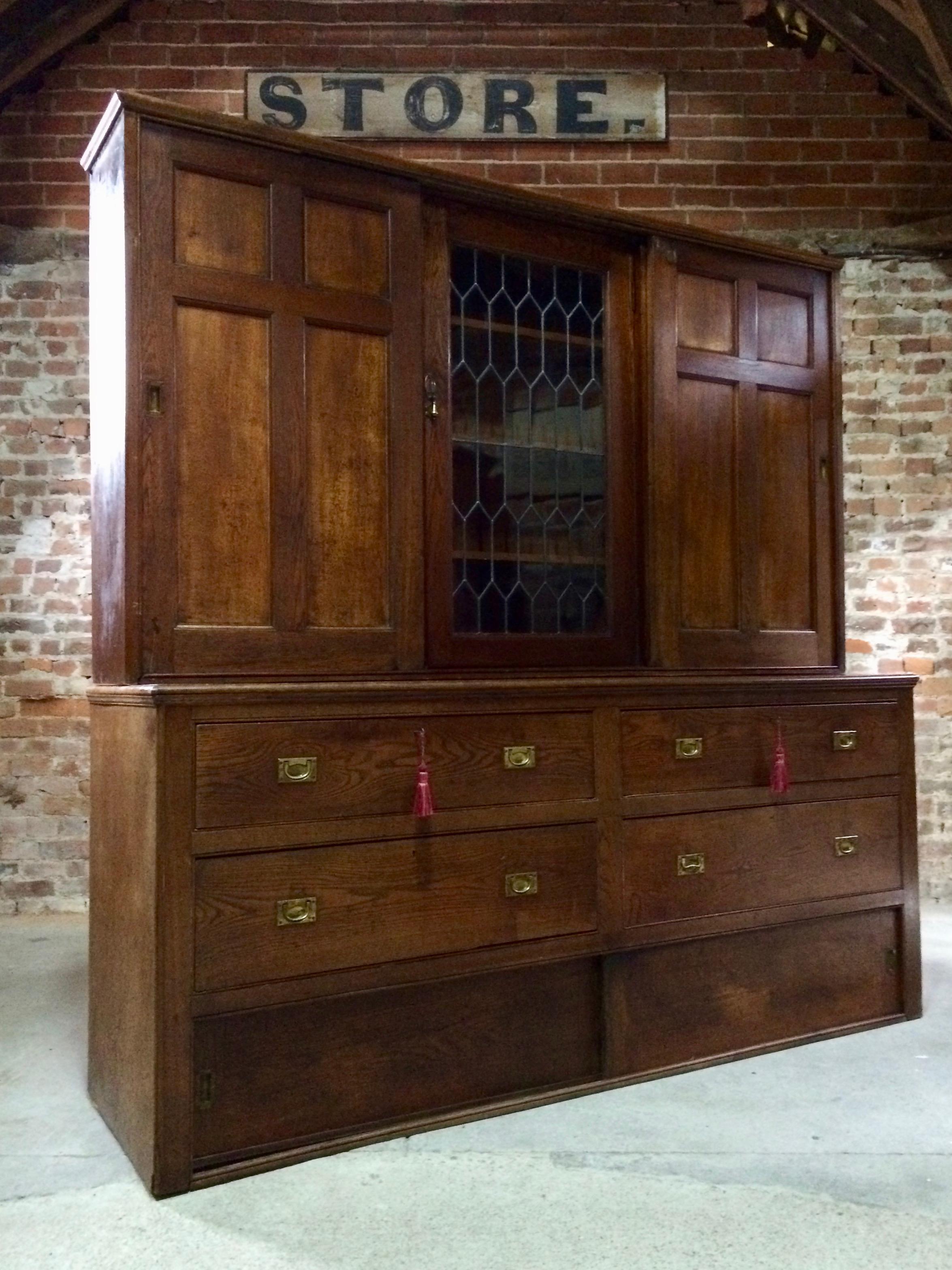 Magnificent Large Haberdashery Housekeepers Cupboard Shop Cabinet Oak Edwardian 3