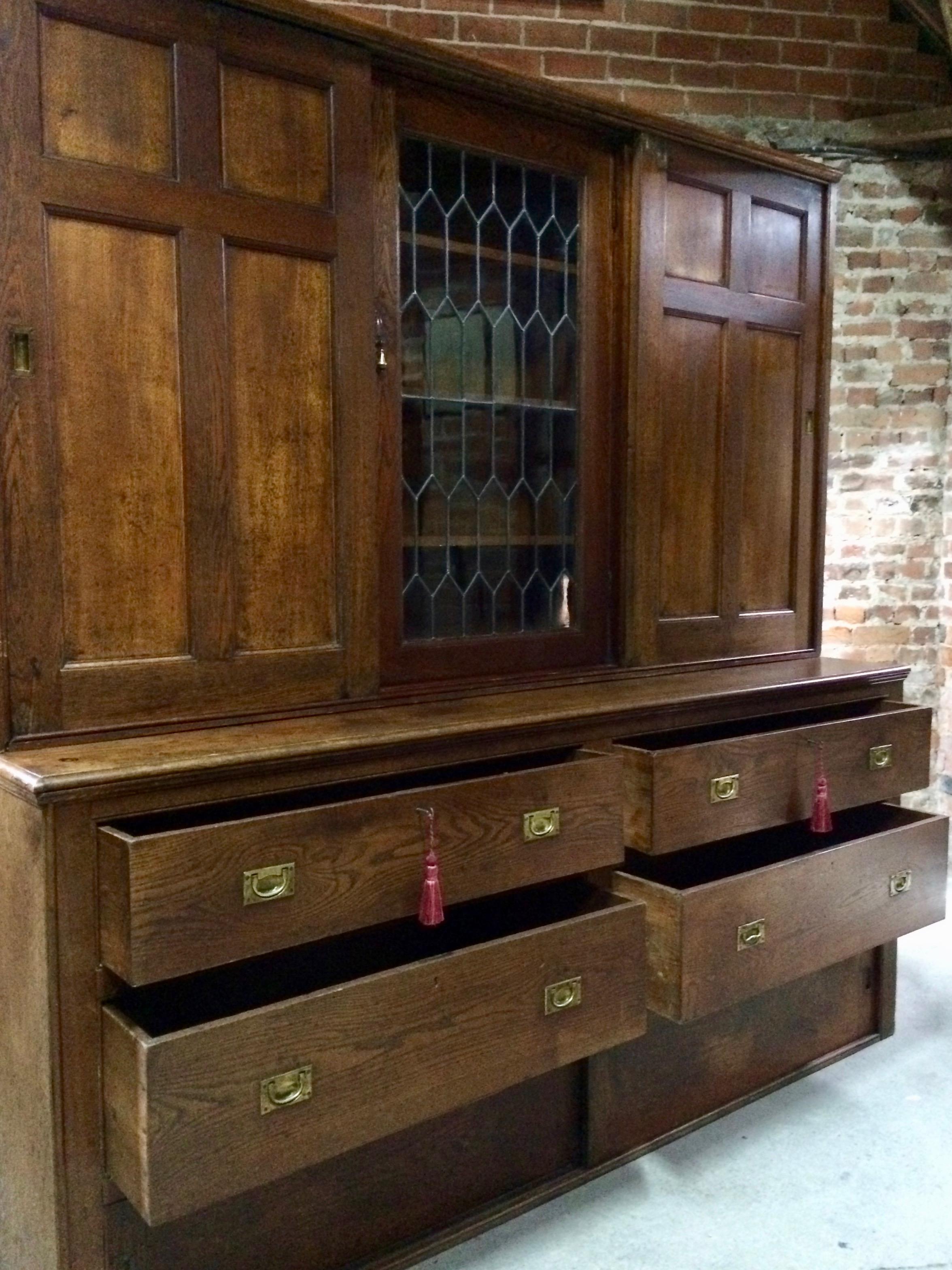 Magnificent Large Haberdashery Housekeepers Cupboard Shop Cabinet Oak Edwardian In Good Condition In Longdon, Tewkesbury