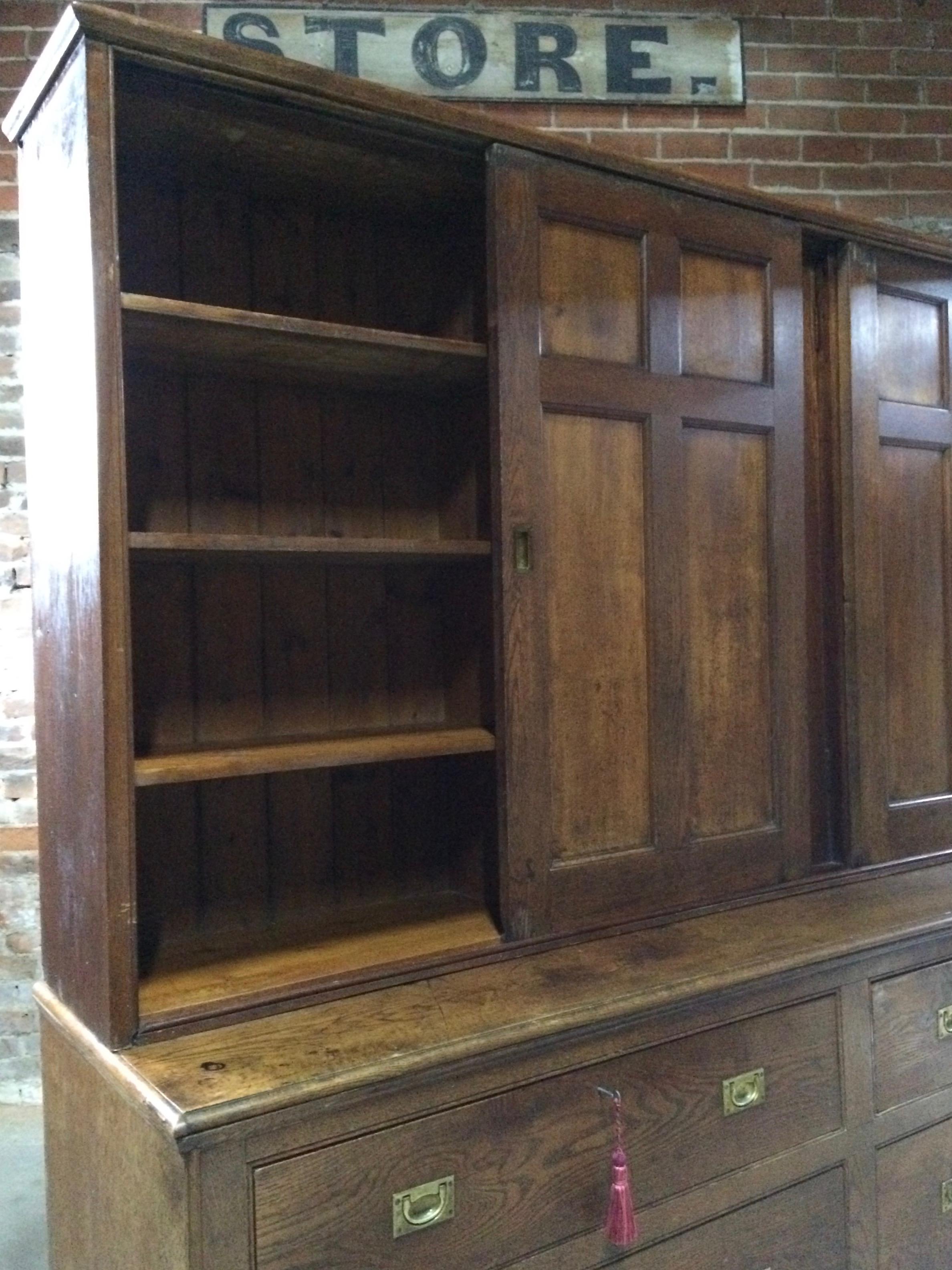 Early 20th Century Magnificent Large Haberdashery Housekeepers Cupboard Shop Cabinet Oak Edwardian
