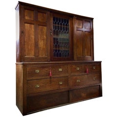 Antique Magnificent Large Haberdashery Housekeepers Cupboard Shop Cabinet Oak Edwardian