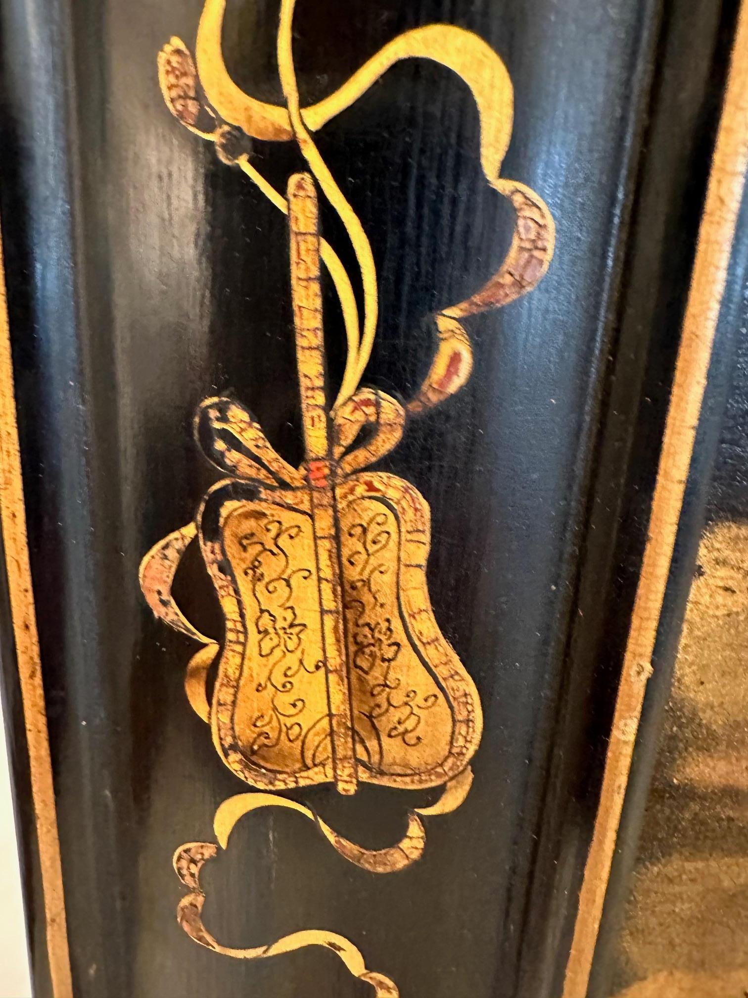 XIXe siècle Magnifique grand miroir chinois figuratif peint à la main en vente