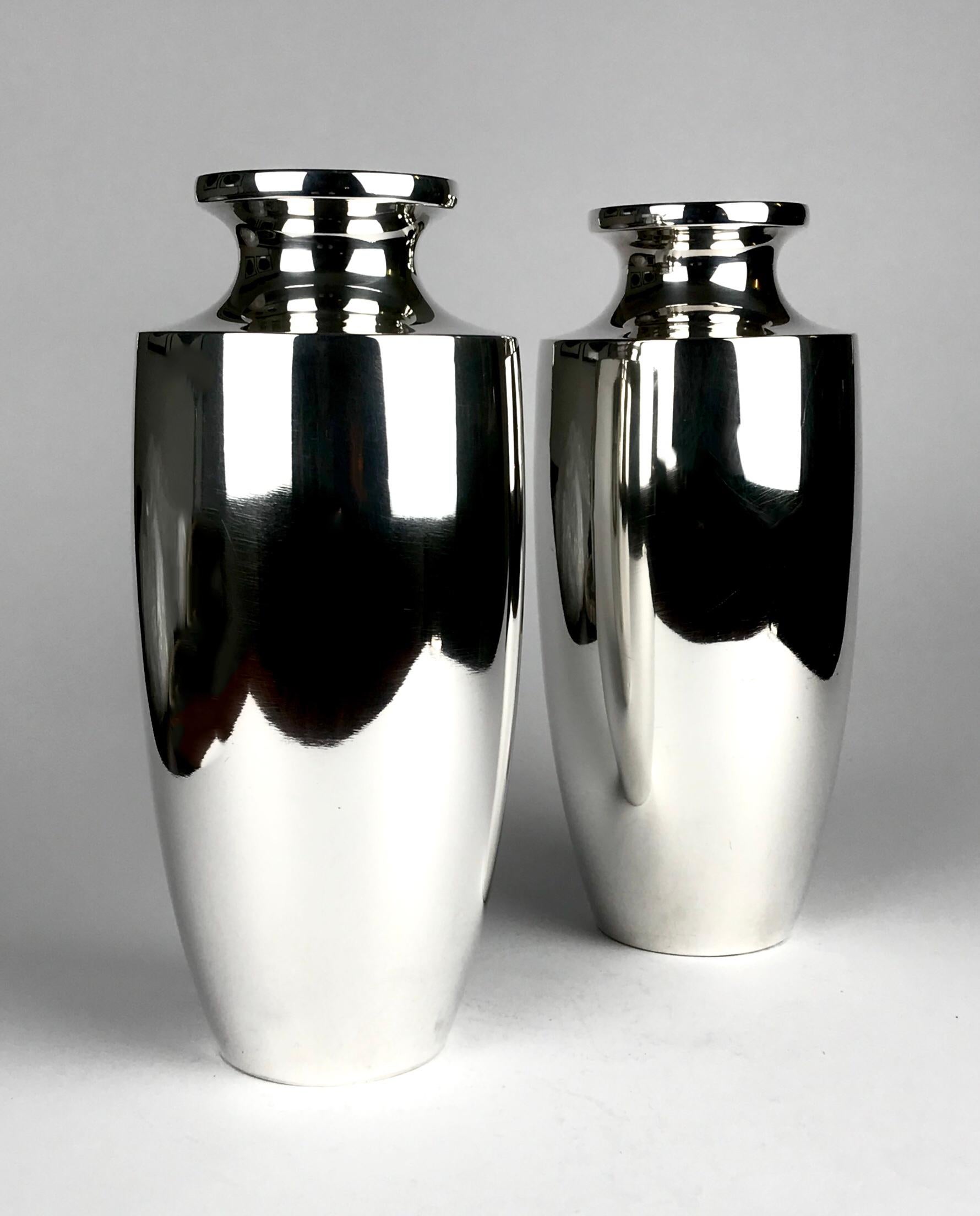 Polished Magnificent Large Imperial Solid Silver Japanese Emperor Vases 18 Petal 