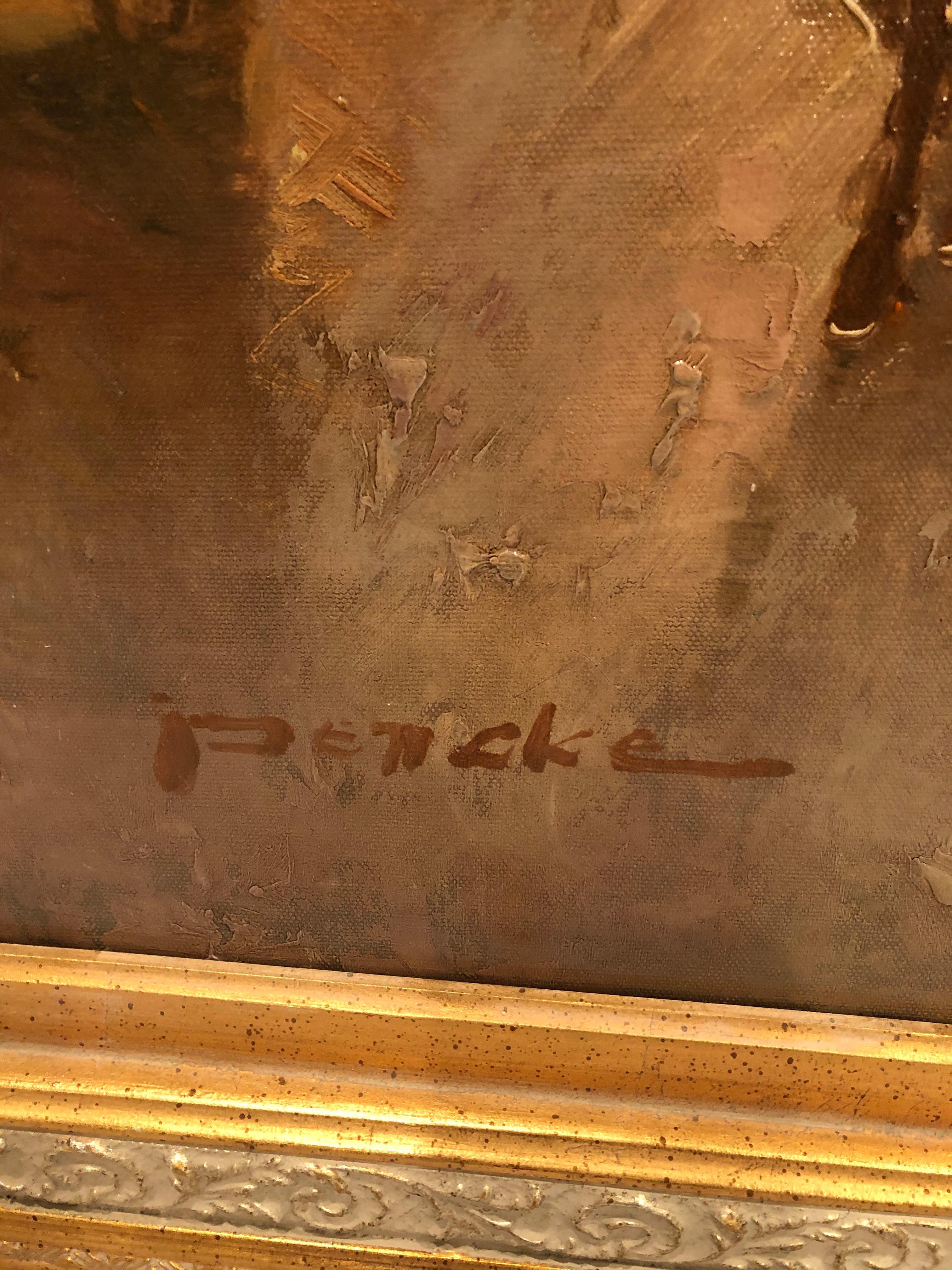Prächtiges großes Original-Ölgemälde auf Leinwand mit französischer Stadtlandschaft von T. E. Pencke 8