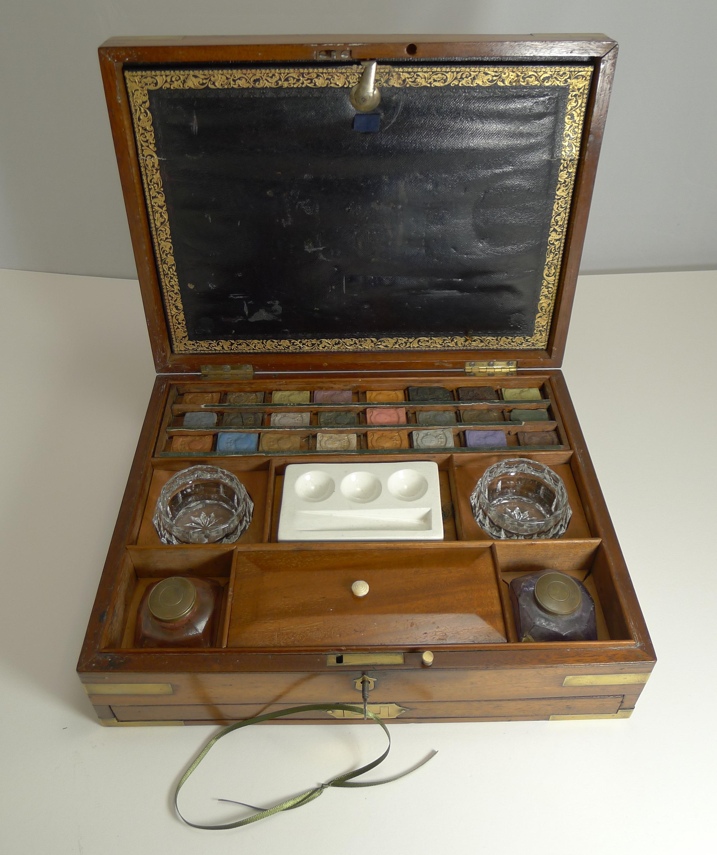 Brass Magnificent Large Reeves & Sons Artist / Watercolor Box, circa 1860