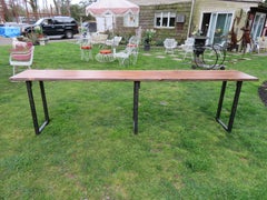 Magnificent Large Scale Live Edge Walnut Andrew Pearce Console Table Solid Steel