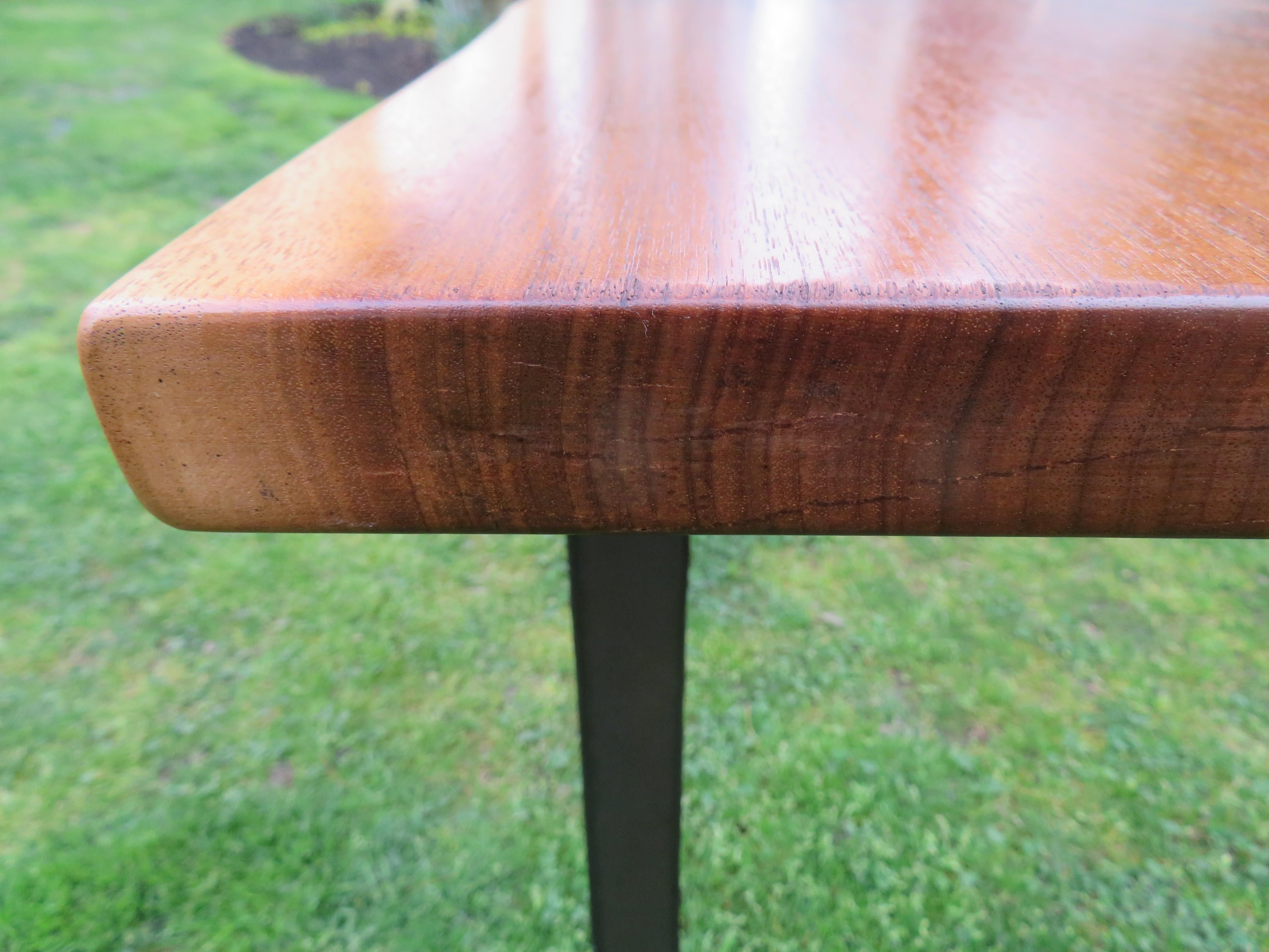 Magnificent Large Scale Live Edge Walnut Andrew Pearce Console Table Solid Steel In Good Condition In Pemberton, NJ