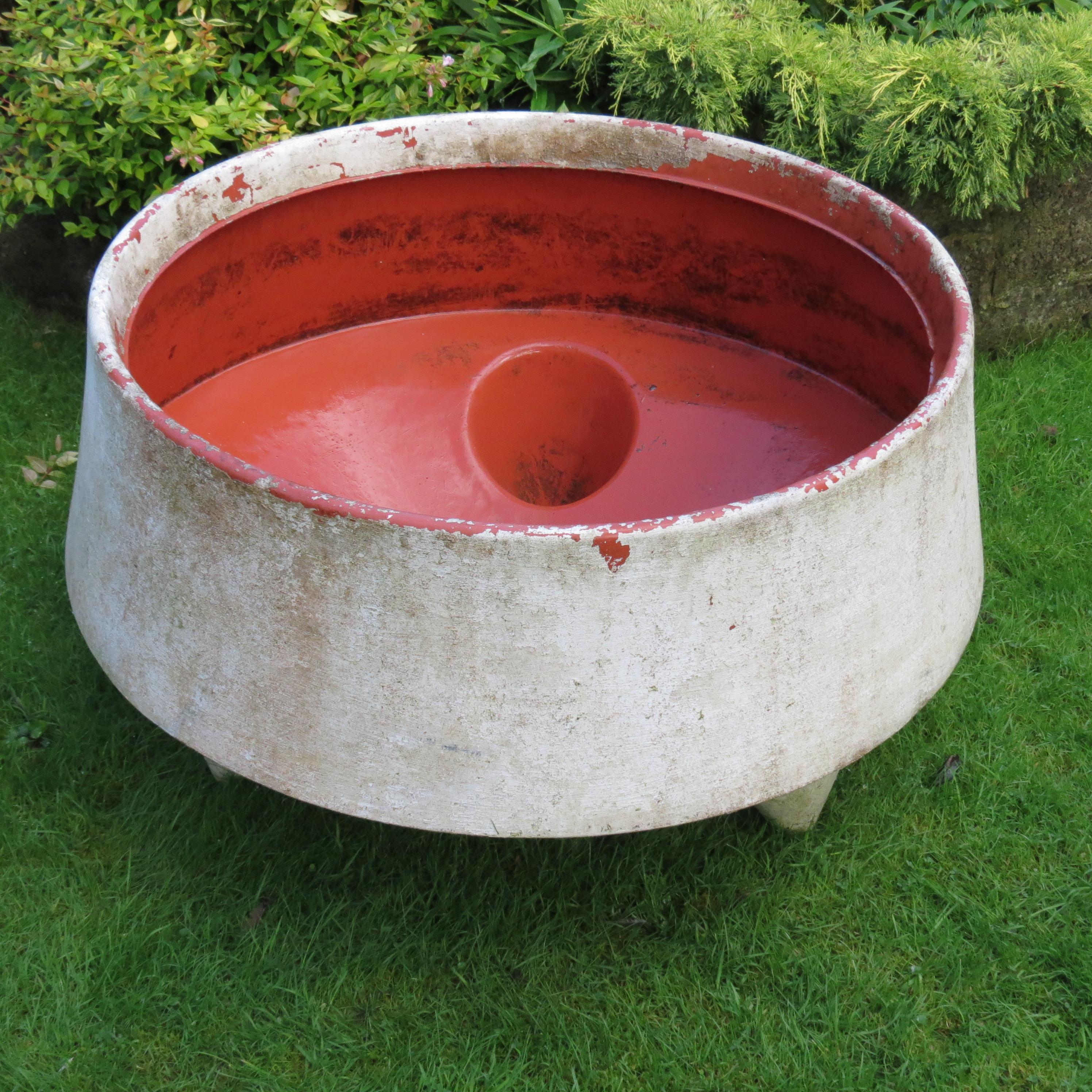Magnífica jardinera modernista blanca grande 1990 Inglés
