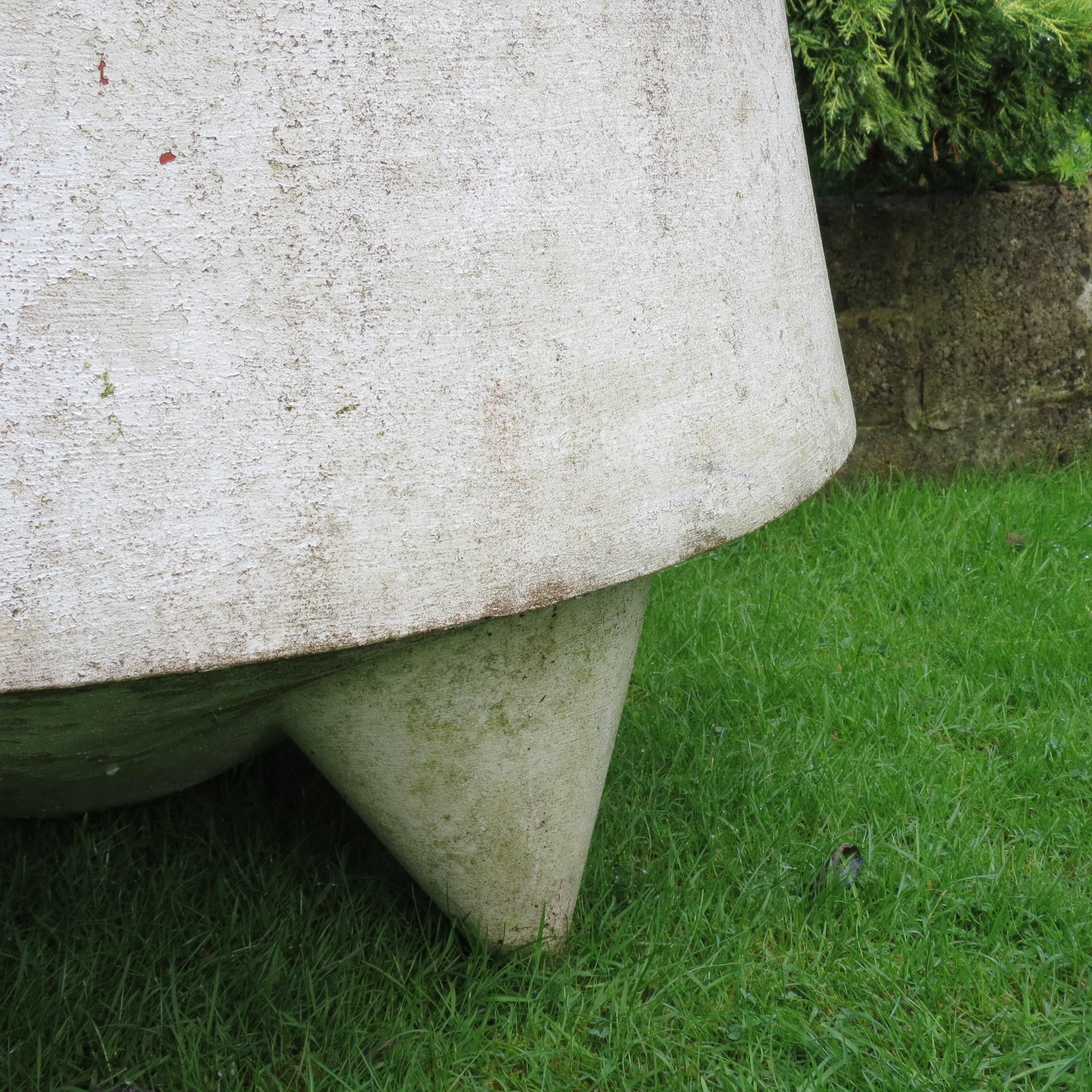 Magnífica jardinera modernista blanca grande 1990 Hecho a máquina