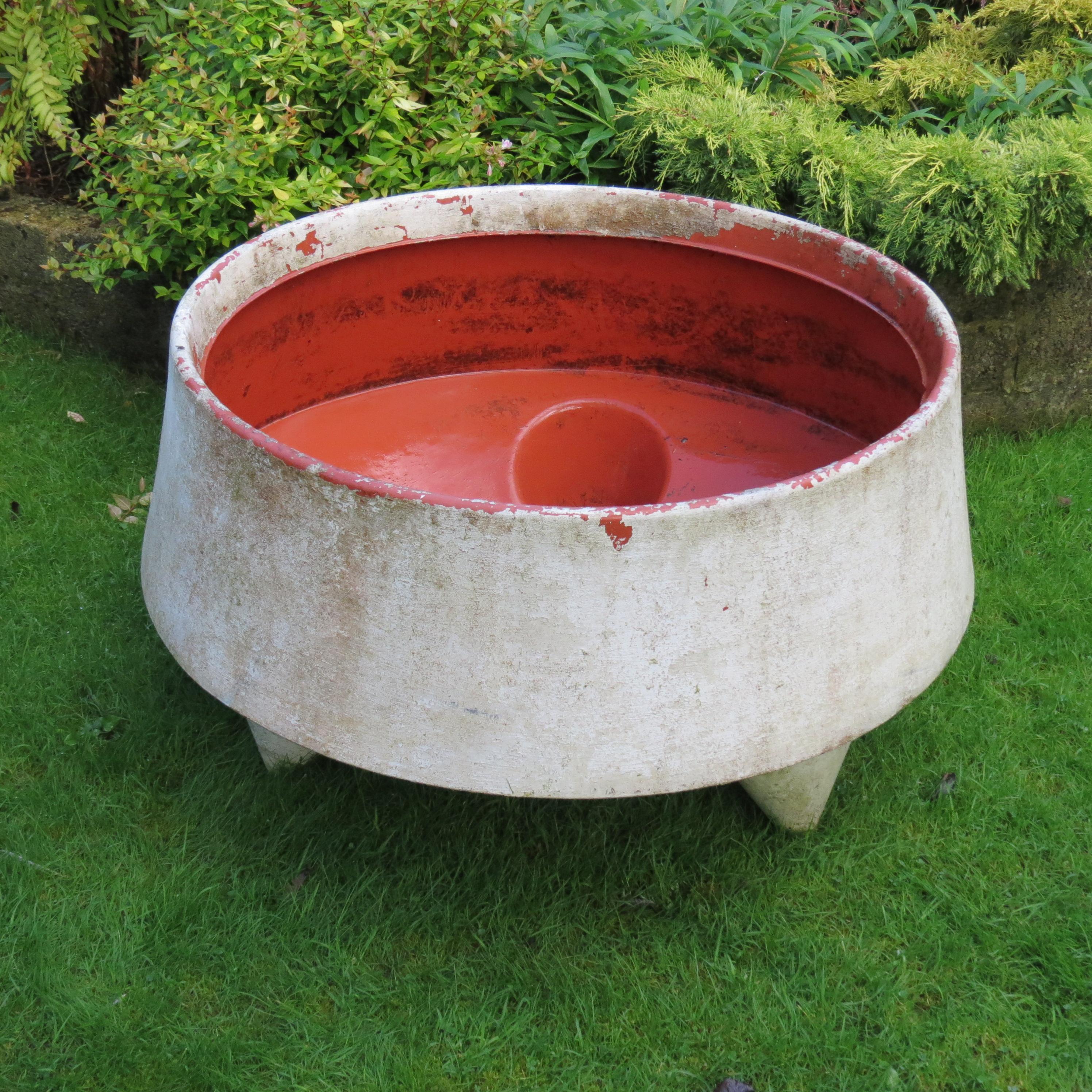 Magnífica jardinera modernista blanca grande 1990 siglo XX
