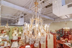 Magnificent Late 19th Century French Cut Crystal and Gilt Bronze Chandelier