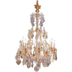 Magnificent Late 19th Century French Cut Crystal and Gilt Bronze Chandelier