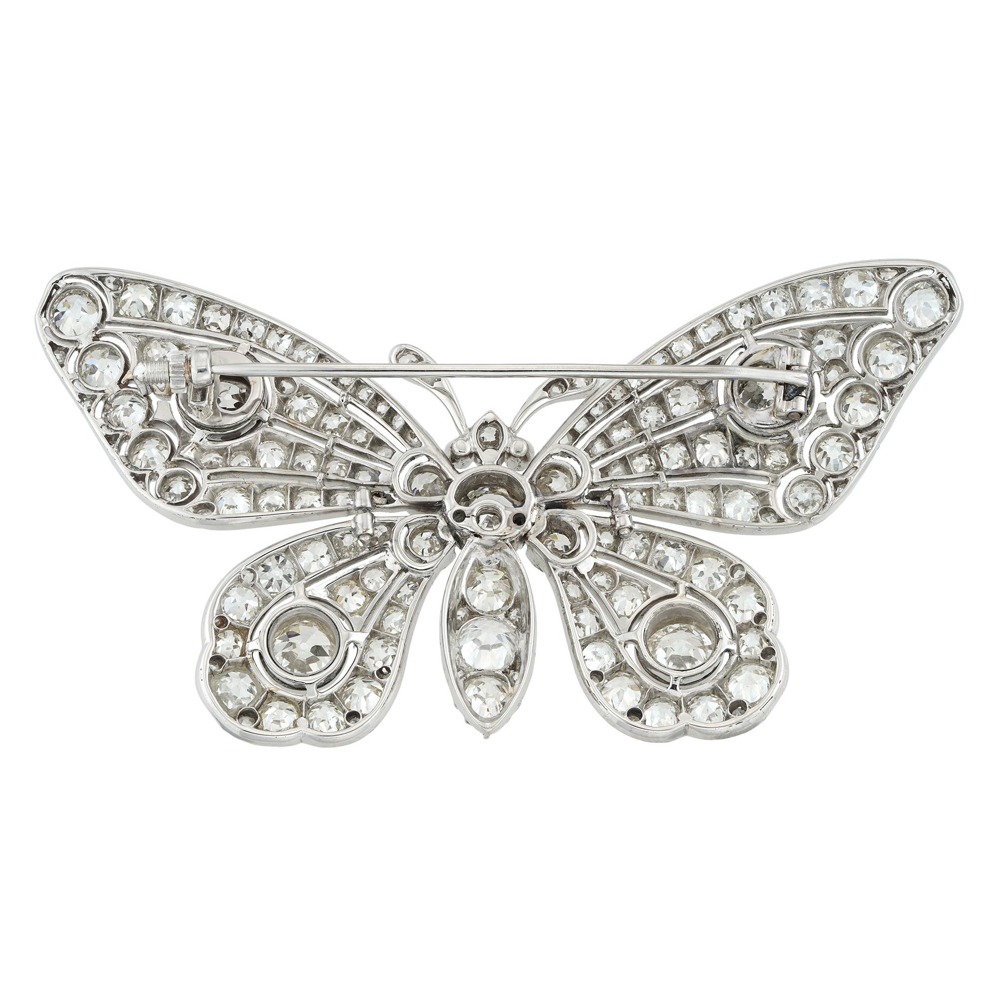 Prächtige spätviktorianische Schmetterlingsbrosche mit Diamantbesatz im Zustand „Gut“ im Angebot in London, GB