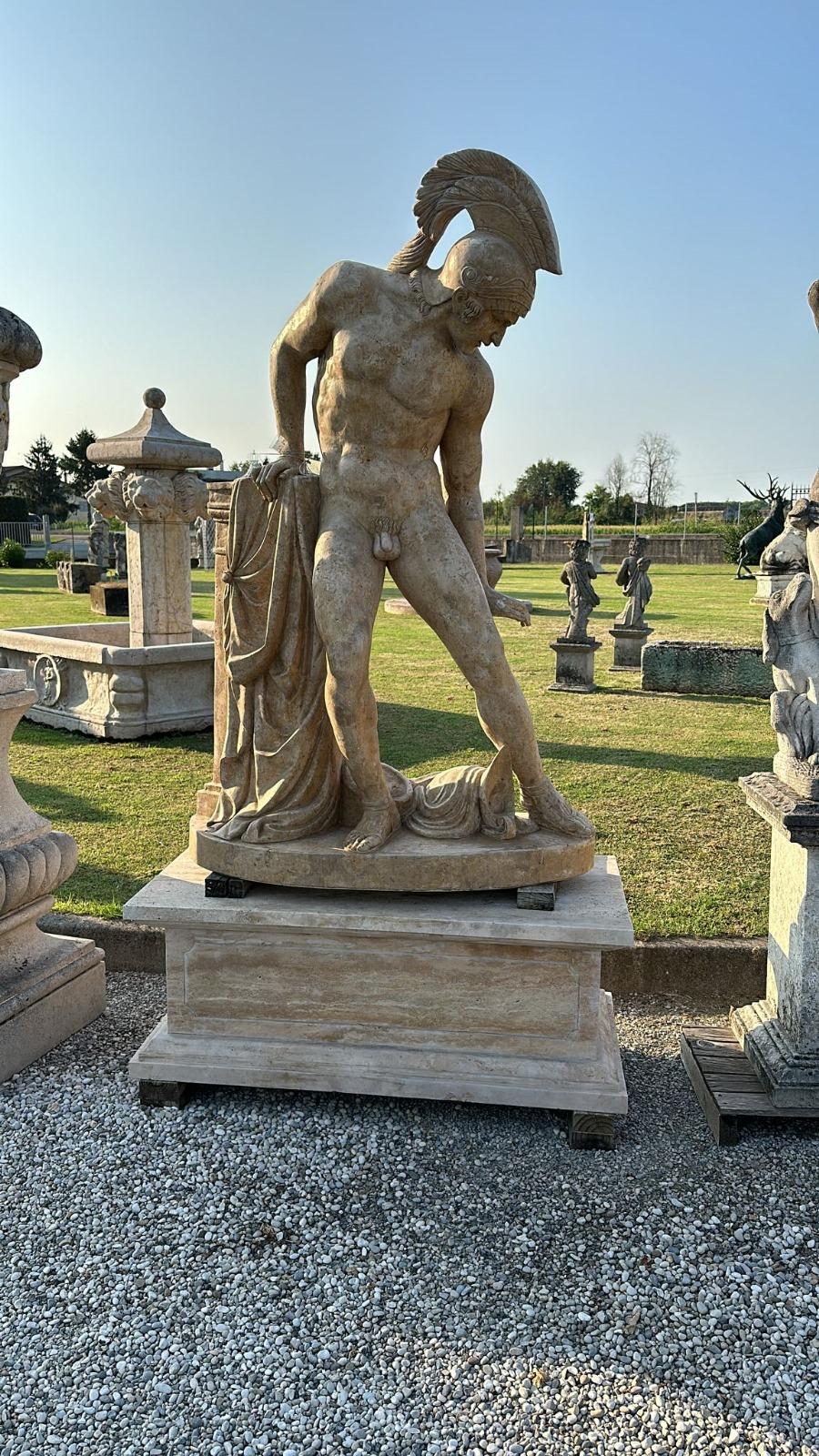 Magnífica escultura de mármol a tamaño natural de Italia 180 CM siglo XX en venta