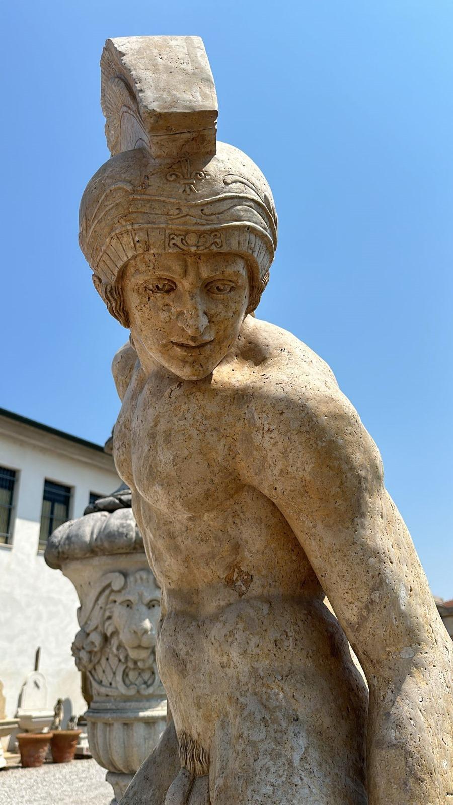 Magnífica escultura de mármol a tamaño natural de Italia 180 CM en venta 1