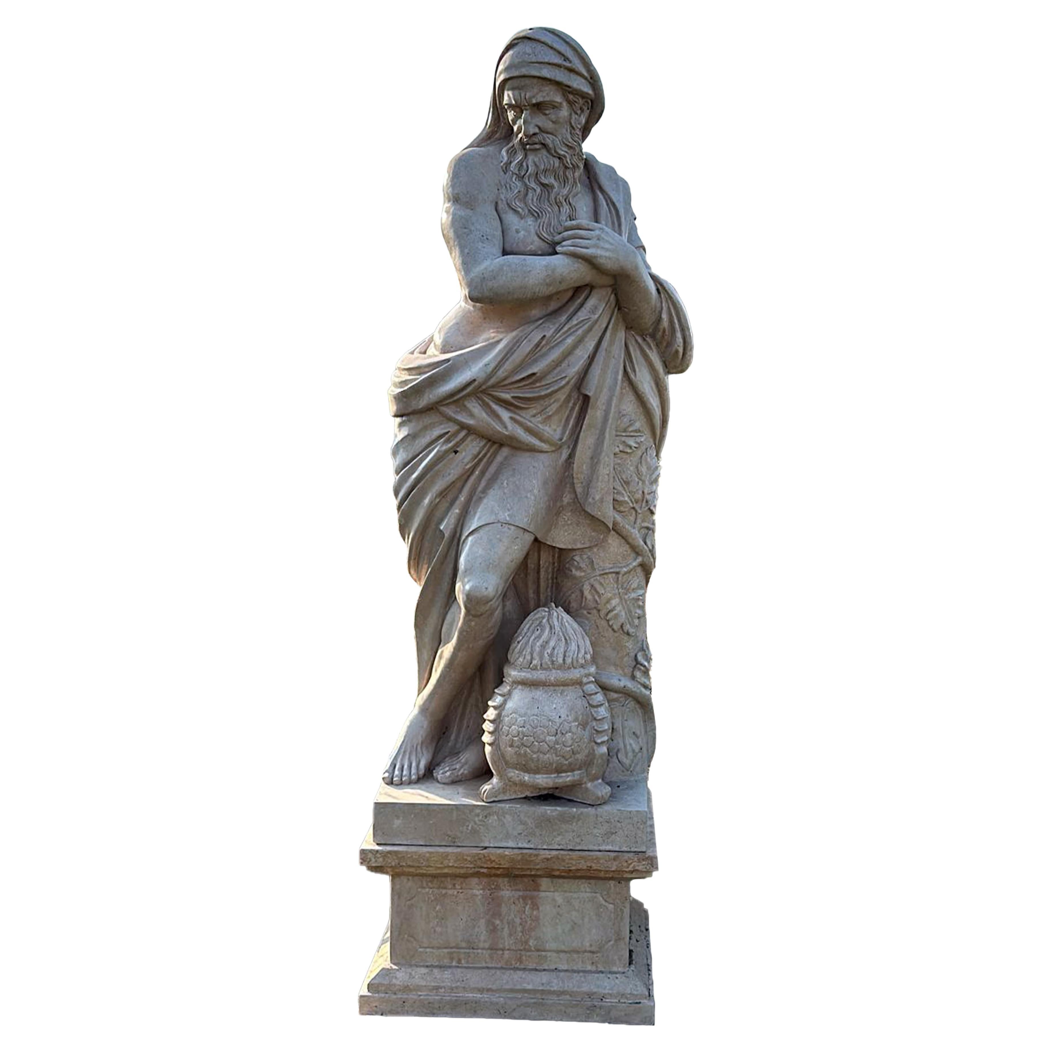 Magnifica scultura in marmo a grandezza naturale dall'Italia 180 CM