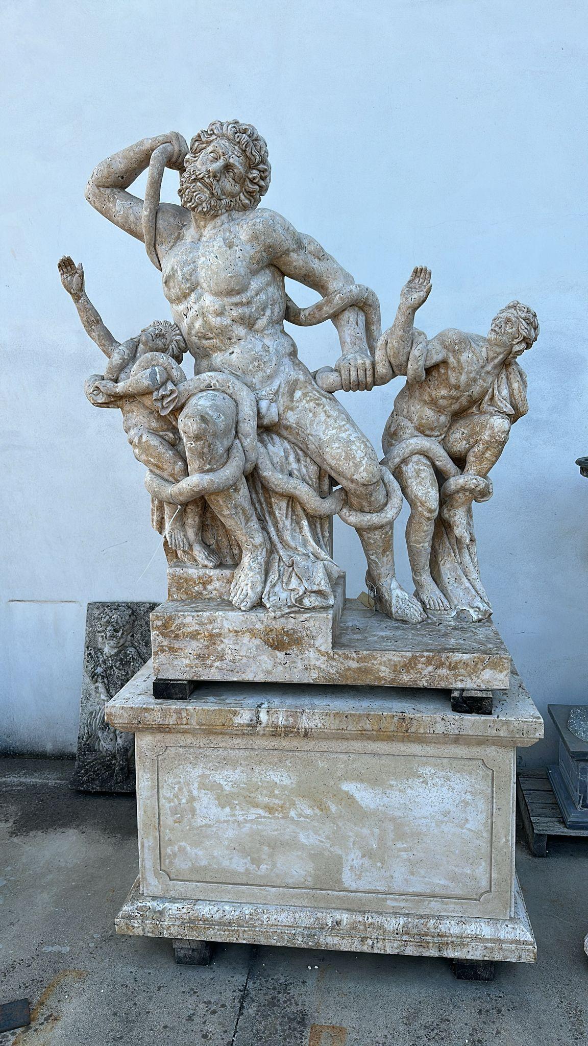 20th Century Magnificent Life-Size Marble Sculpture from Italy 200 CM LACOONTE