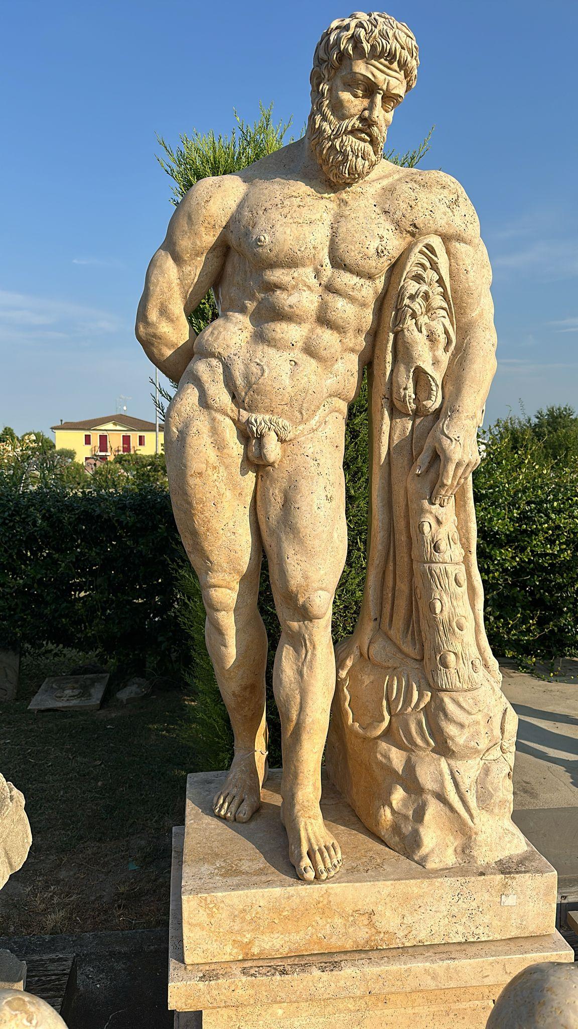 Magnifica scultura in marmo a grandezza naturale dall'Italia 240 CM HERCULE In condizioni buone in vendita a Madrid, ES