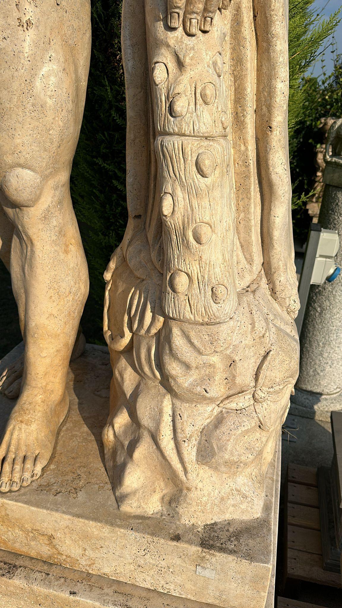 XX secolo Magnifica scultura in marmo a grandezza naturale dall'Italia 240 CM HERCULE in vendita